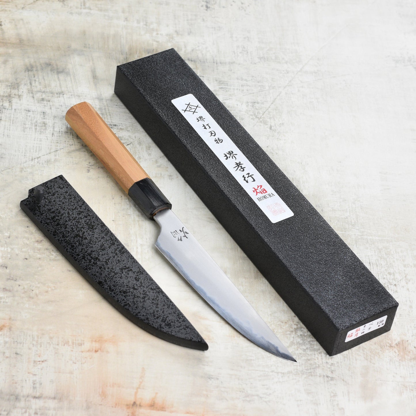 Takayuki x Itsuo Doi Homura Aogami #2 5.9" Petty with Saya