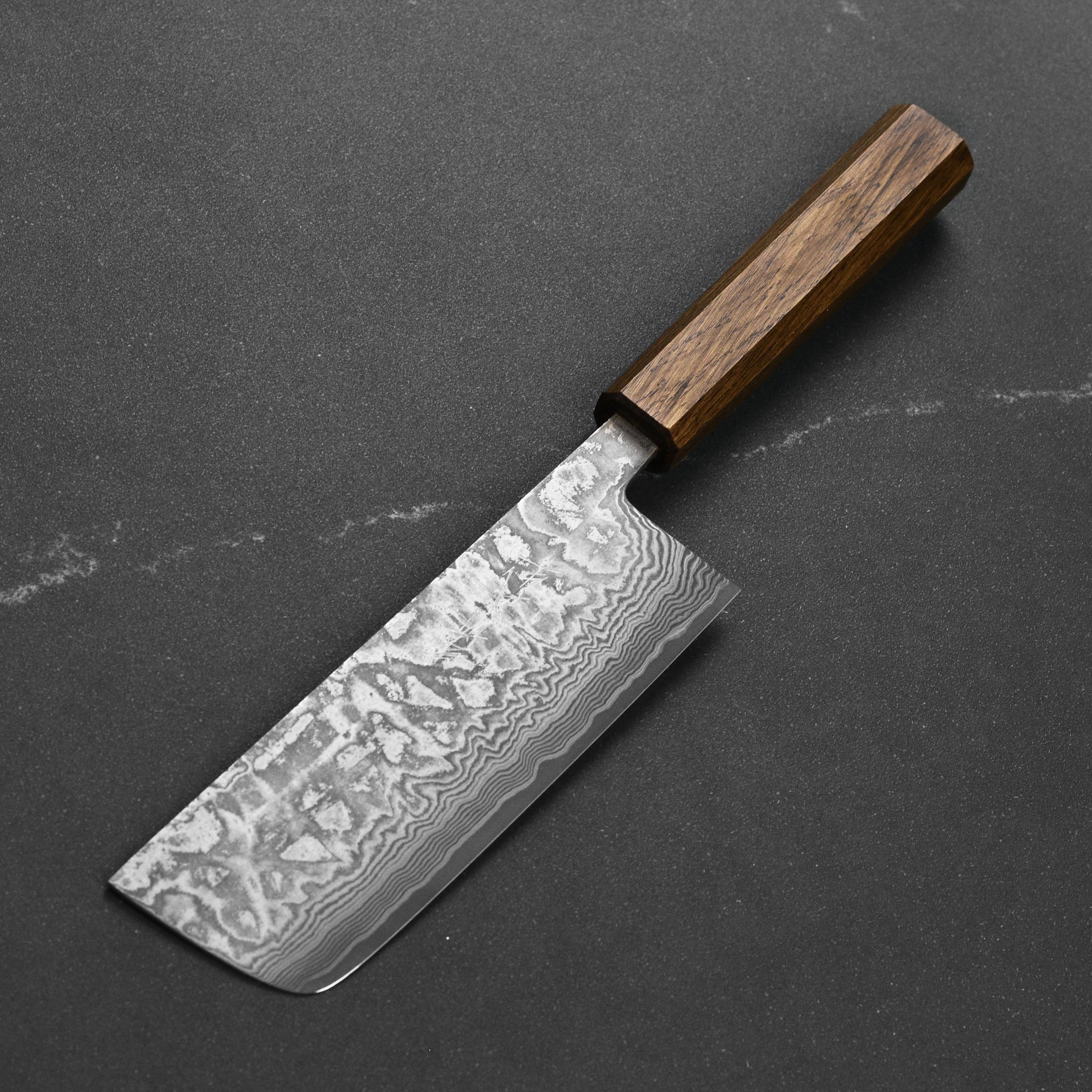 Shiro Kamo SG2 Kurozome Damascus 6.5" Nakiri