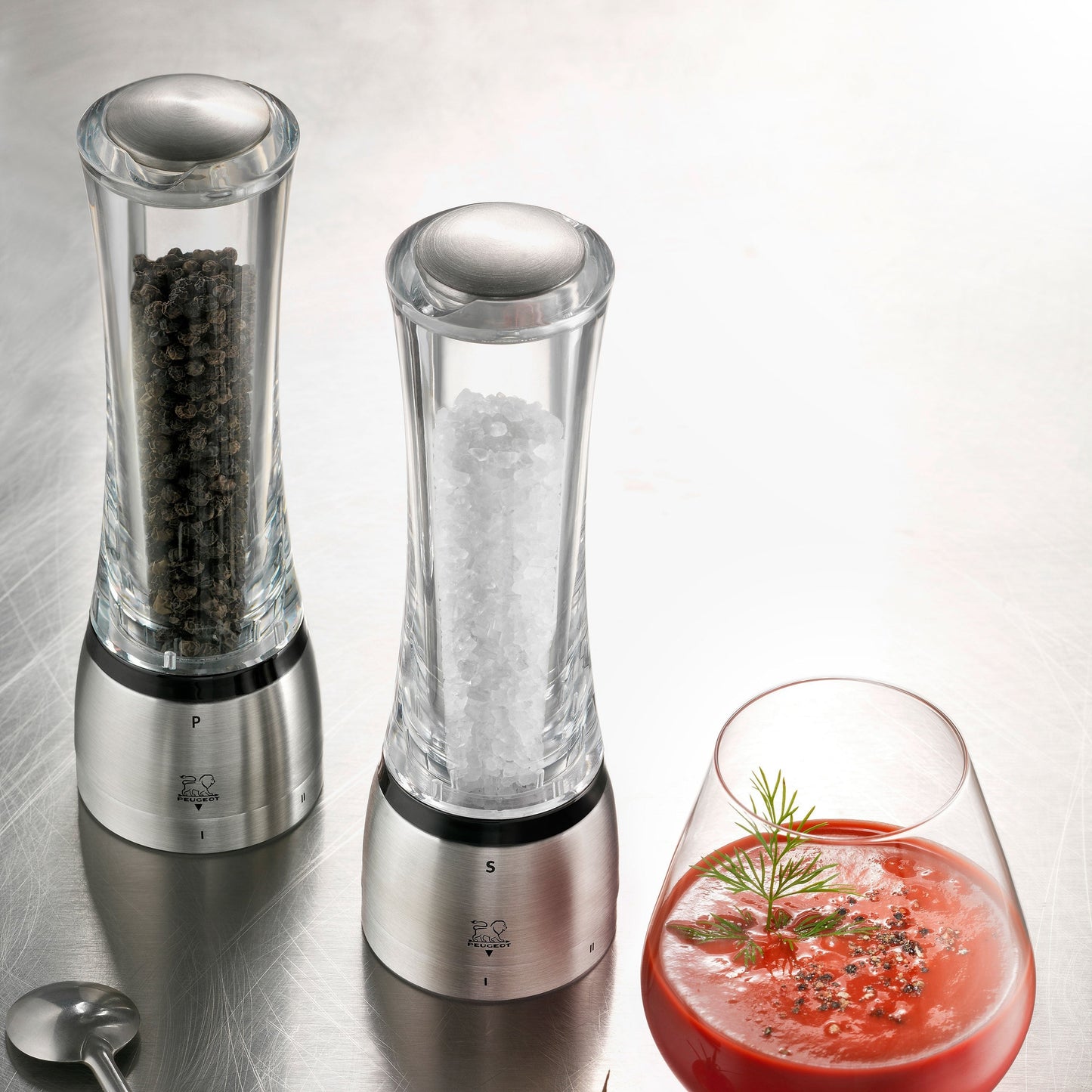 Peugeot Daman 8" u'Select Acrylic & Stainless Steel Salt & Pepper Mill Set