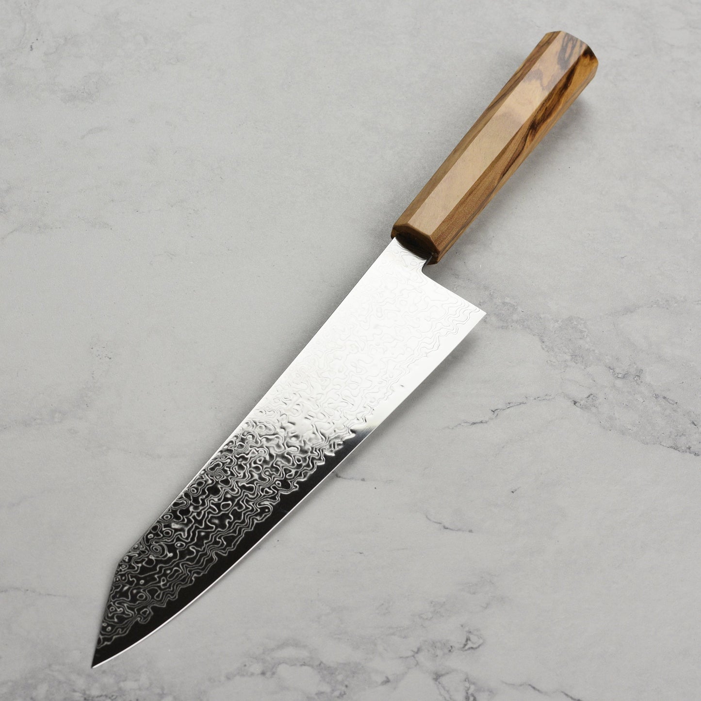 Hatsukokoro Ryuhyo SG2 Damascus 9.4" Kiritsuke Gyuto, Olivewood