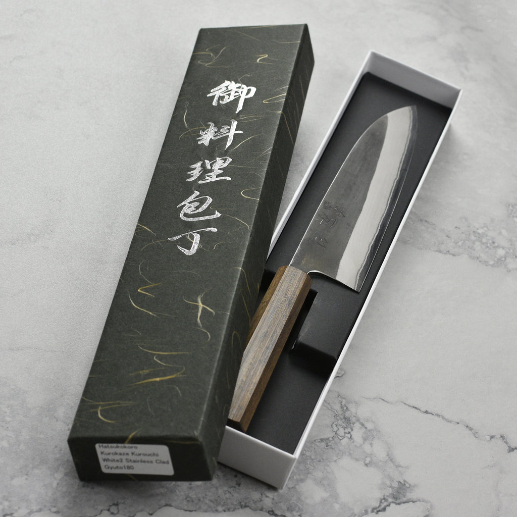 Hatsukokoro Kurokaze Shirogami #2 Kurouchi 7" Gyuto