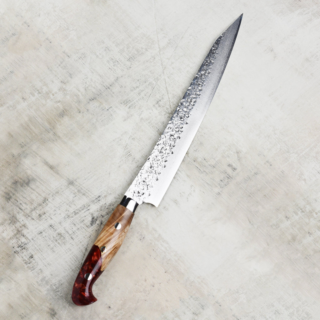 Kurosaki Shizuku Forged SG2 Damascus 9.4" Sujihiki with Saya