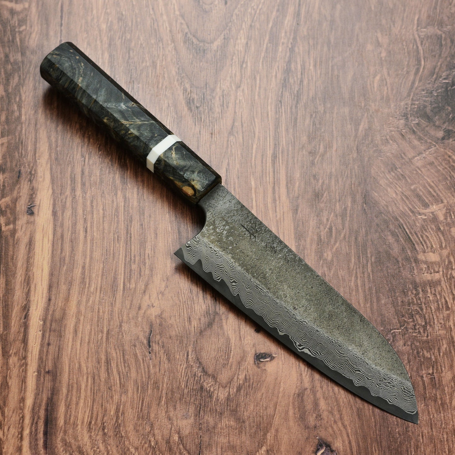 Nigara Ginsan Kurozome Damascus 7" Santoku