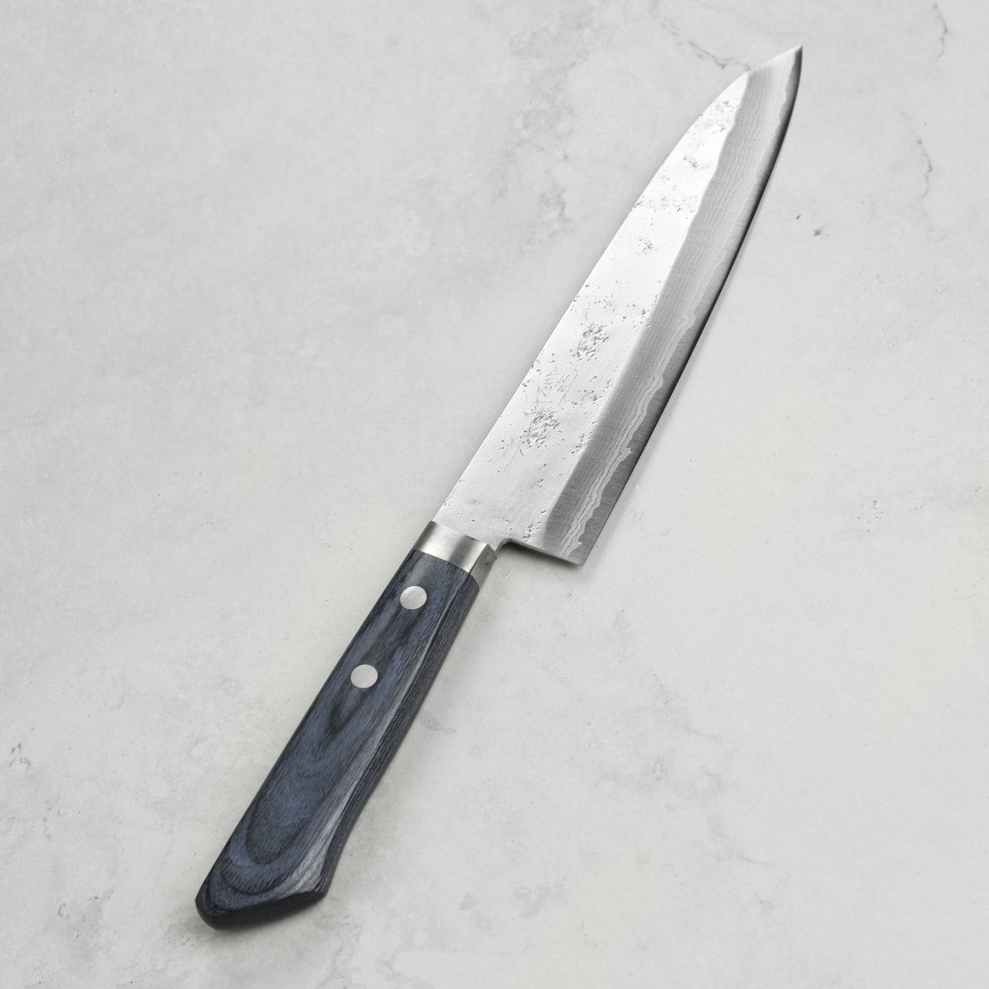 Masutani VG10 Damascus Nashiji 7" Gyuto, Blue Handle