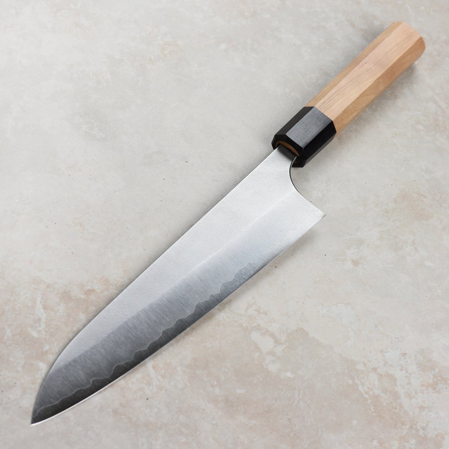 Yoshimi Kato Ginsan Nashiji Stainless Clad 8.25" Gyuto