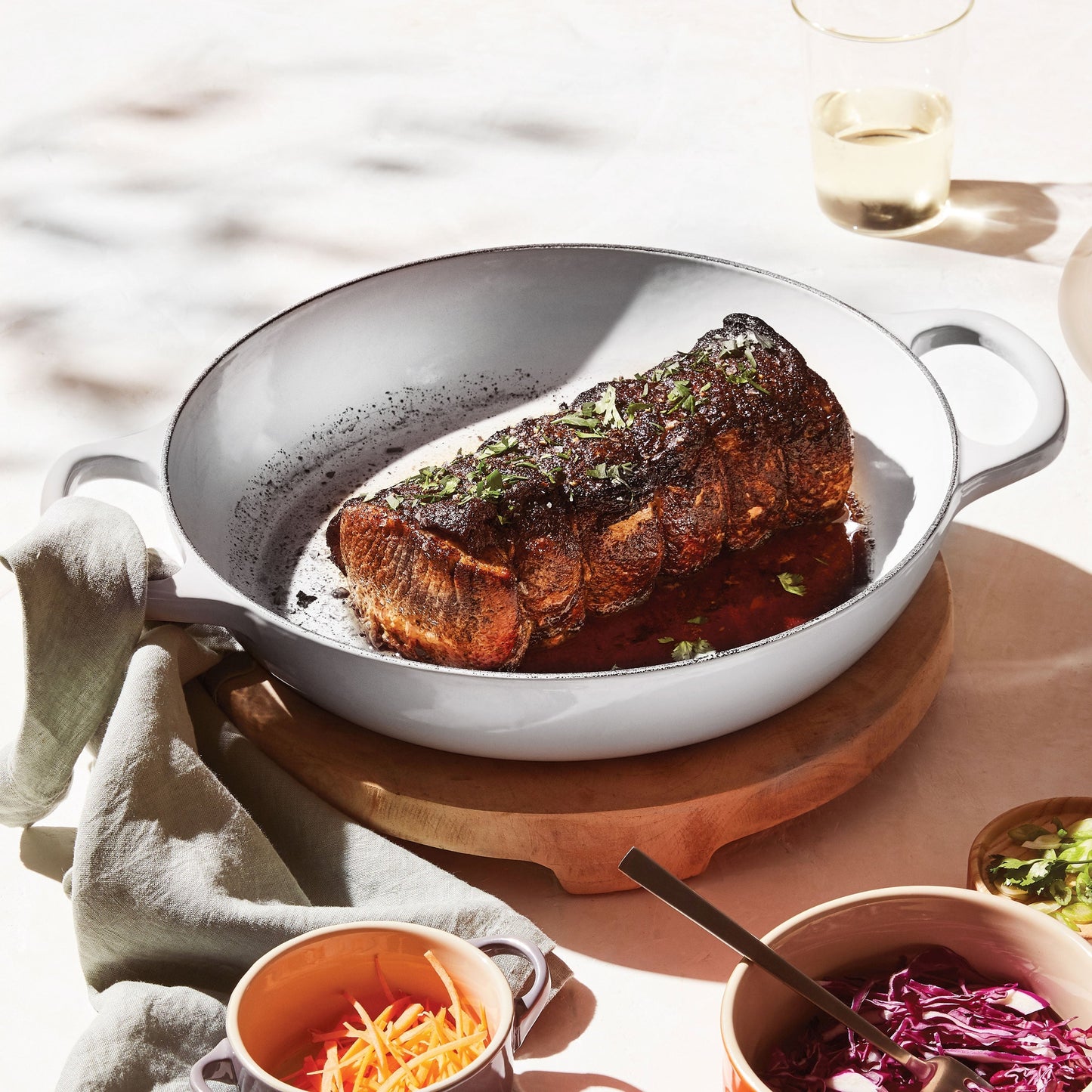 Le Creuset Signature Cast Iron 3.5-quart White Braiser