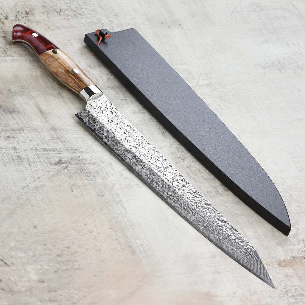 Kurosaki Shizuku Forged SG2 Damascus 10.6" Sujihiki with Saya