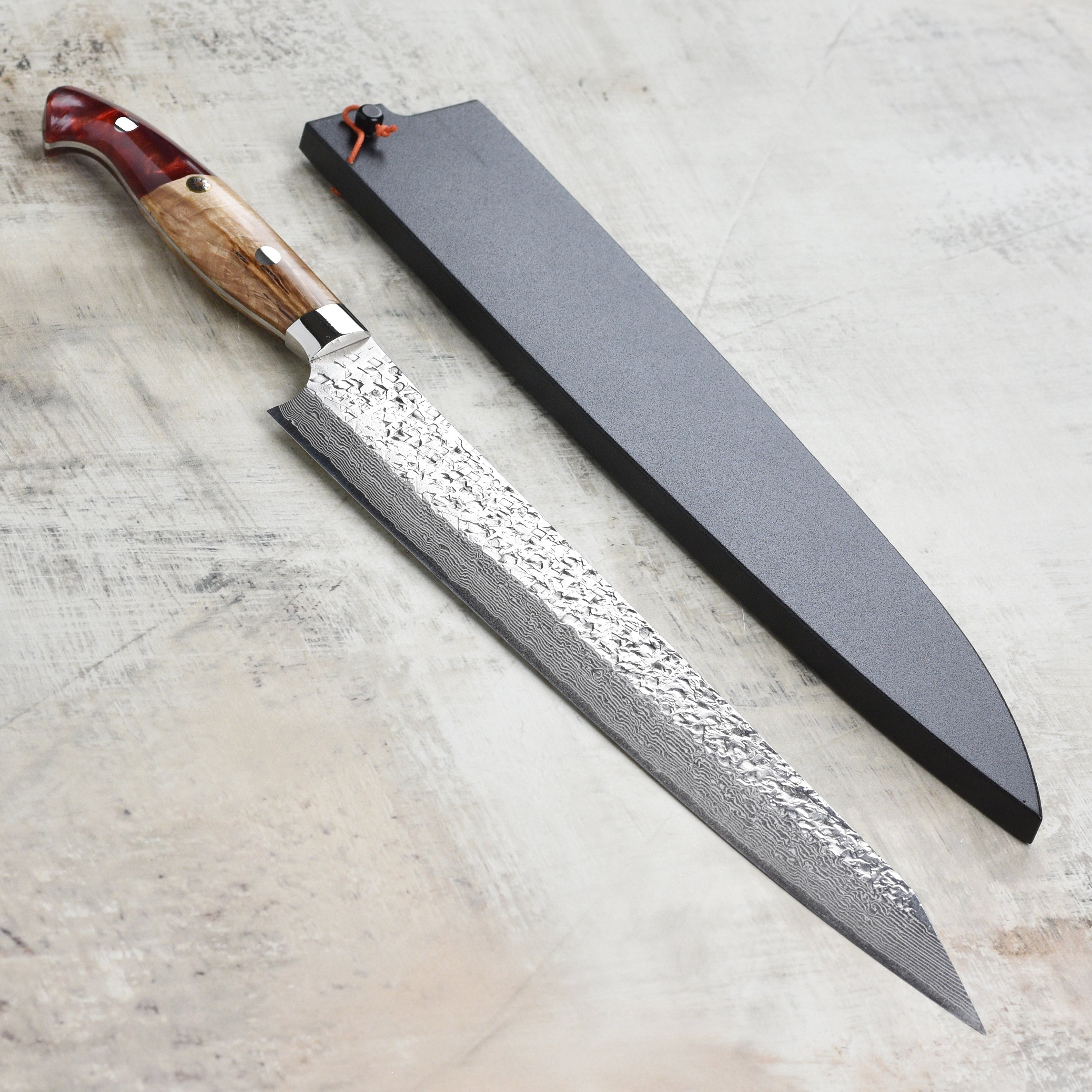 Kurosaki Shizuku Forged SG2 Damascus 10.6" Sujihiki with Saya