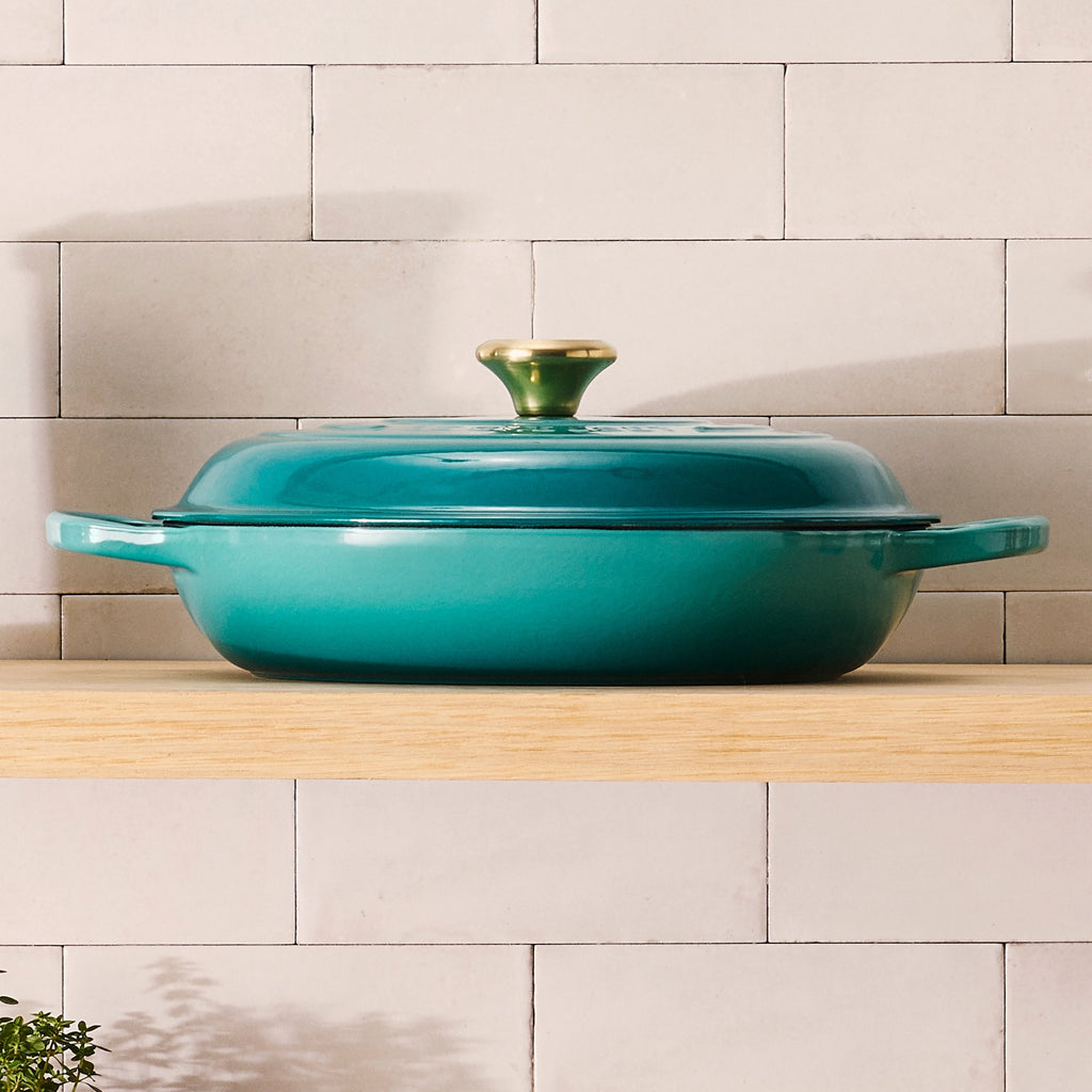 Le Creuset Signature Cast Iron 3.5-quart Bleu Riviera Braiser