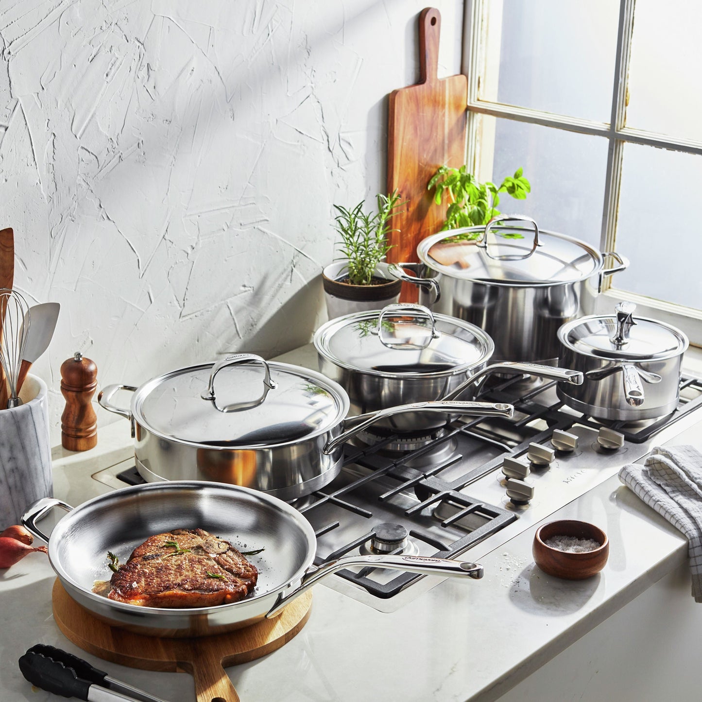 Demeyere Atlantis 9 Piece Stainless Steel Cookware Set