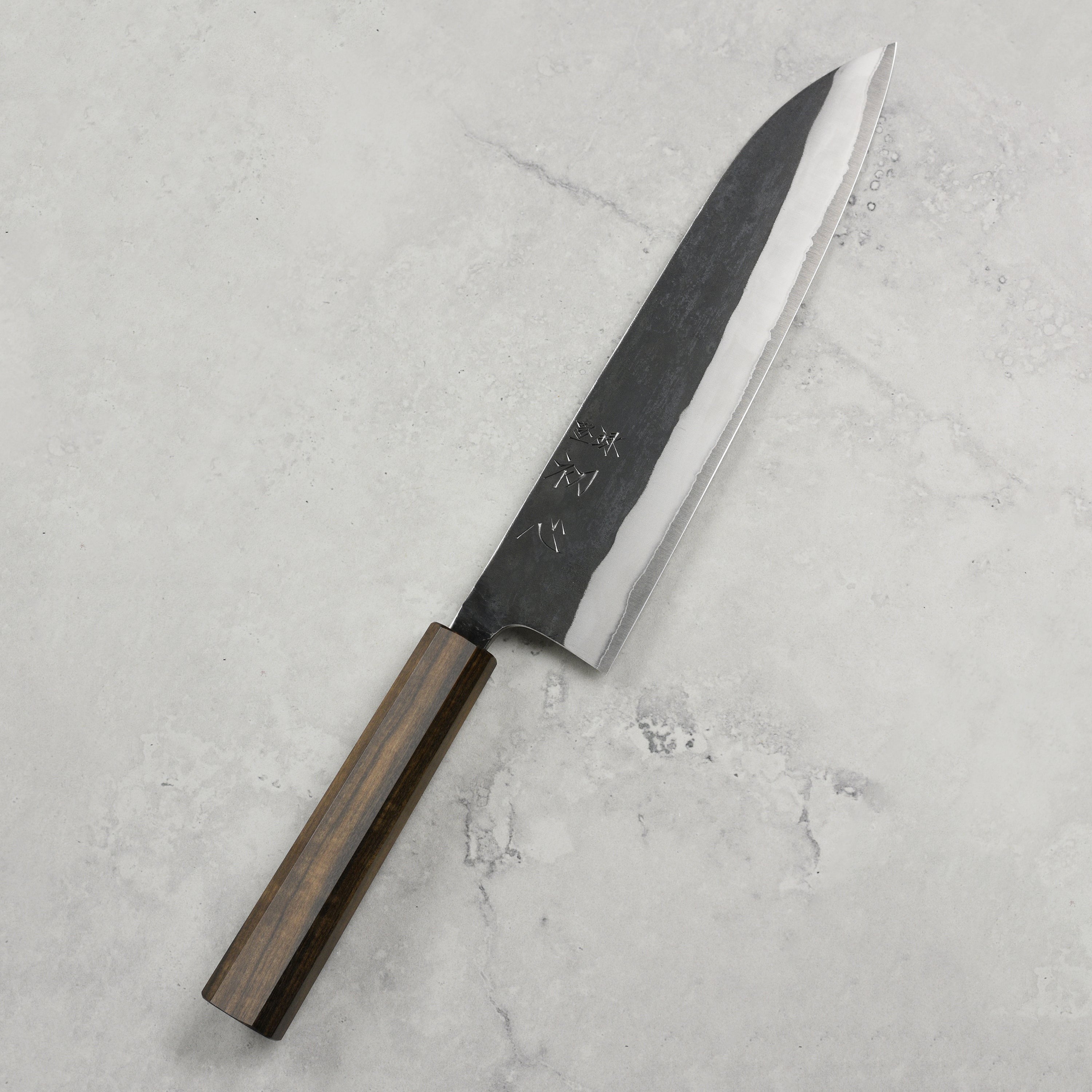 Hatsukokoro Kurokaze Shirogami #2 Kurouchi Stainless Clad 8.25" Gyuto