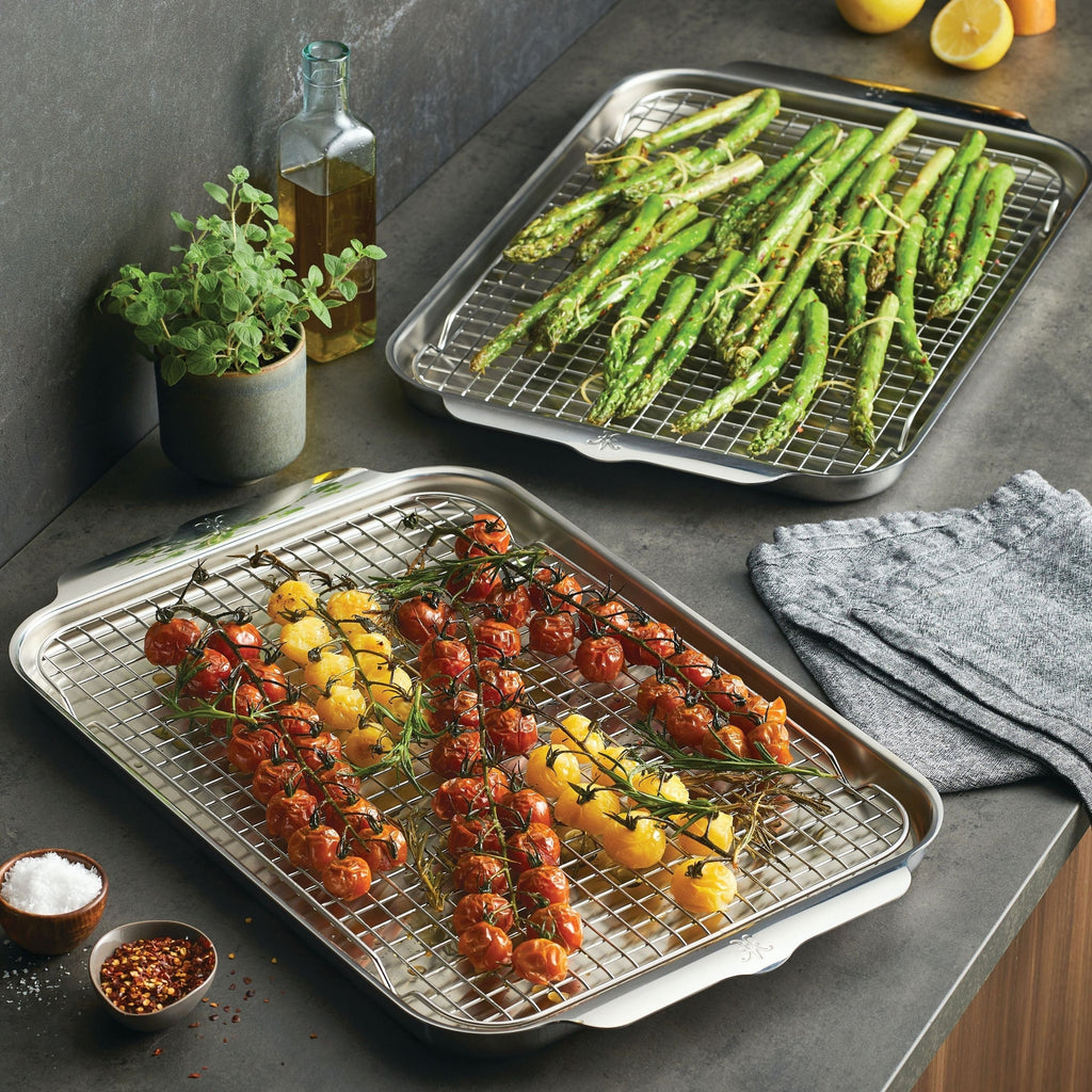 Hestan OvenBond Tri-Ply Half Sheet Pan, Set of 2 with Racks