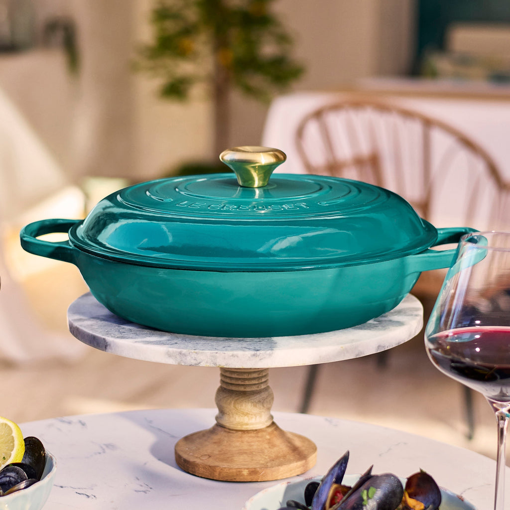 Le Creuset Signature Cast Iron 3.5-quart Bleu Riviera Braiser