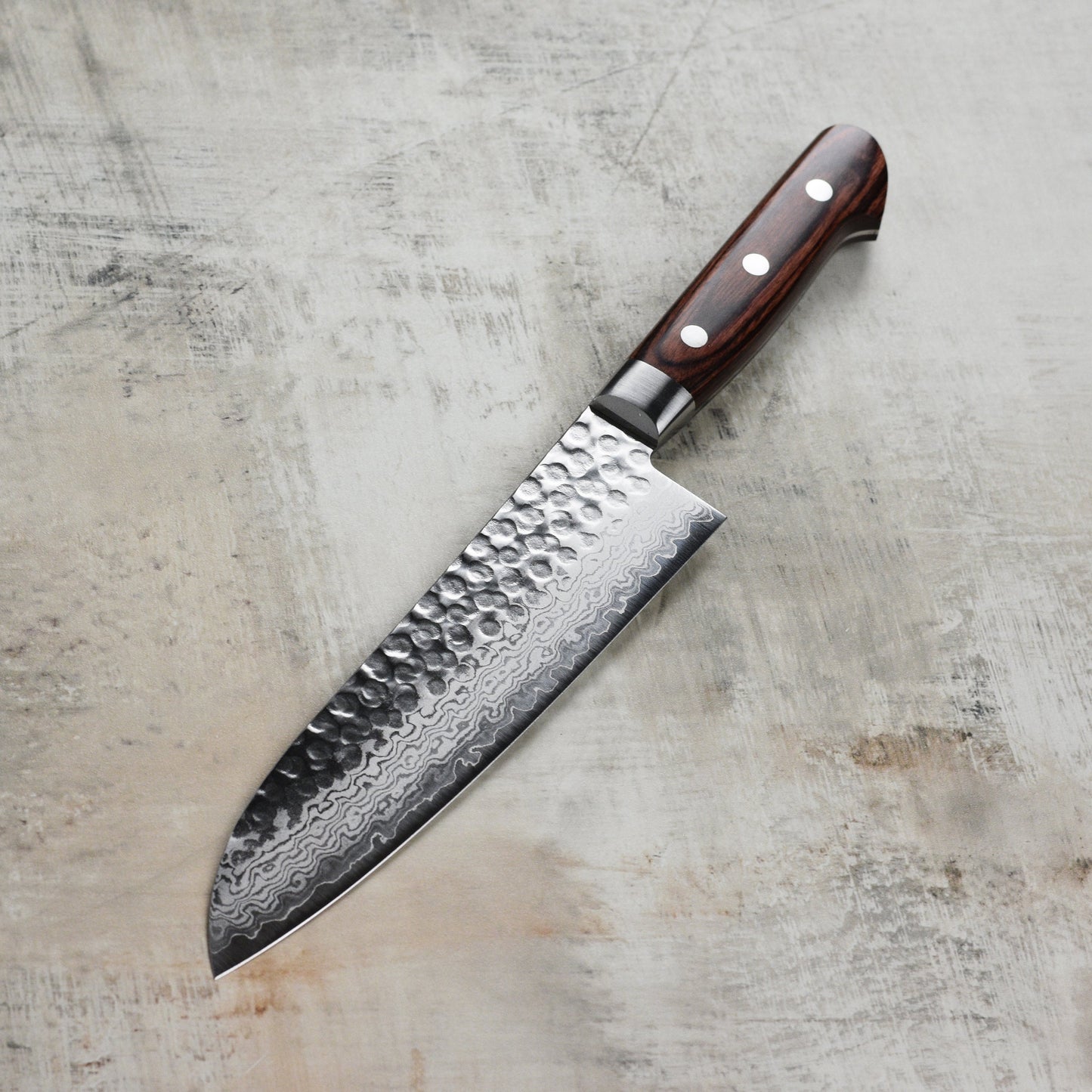 Ittetsu VG10 Hammered Damascus 7" Santoku
