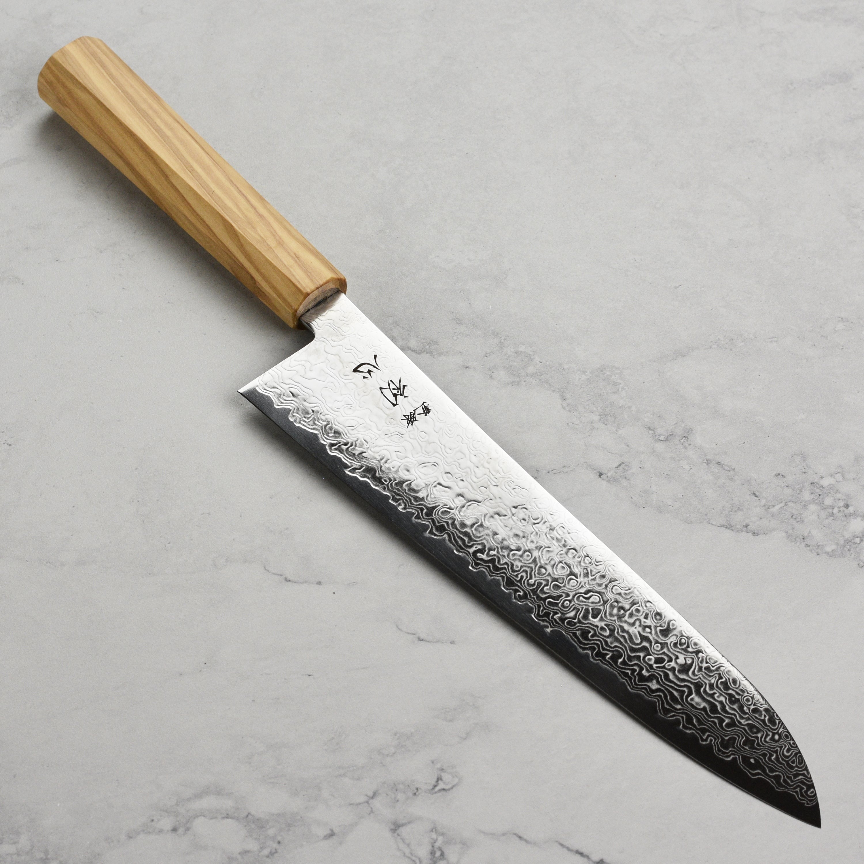 Hatsukokoro Ryuhyo SG2 Damascus 9.4" Gyuto, Olivewood
