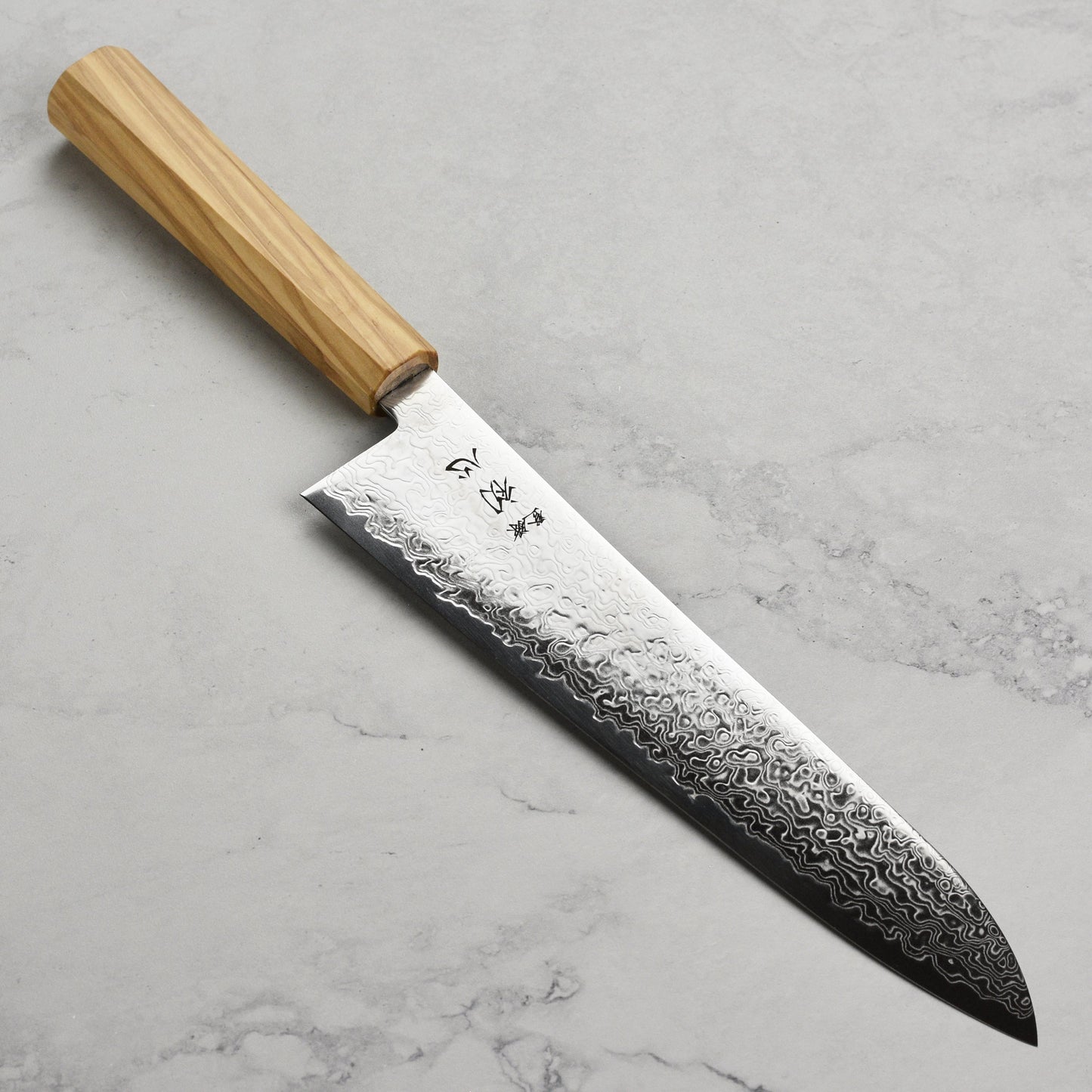 Hatsukokoro Ryuhyo SG2 Damascus 9.4" Gyuto, Olivewood
