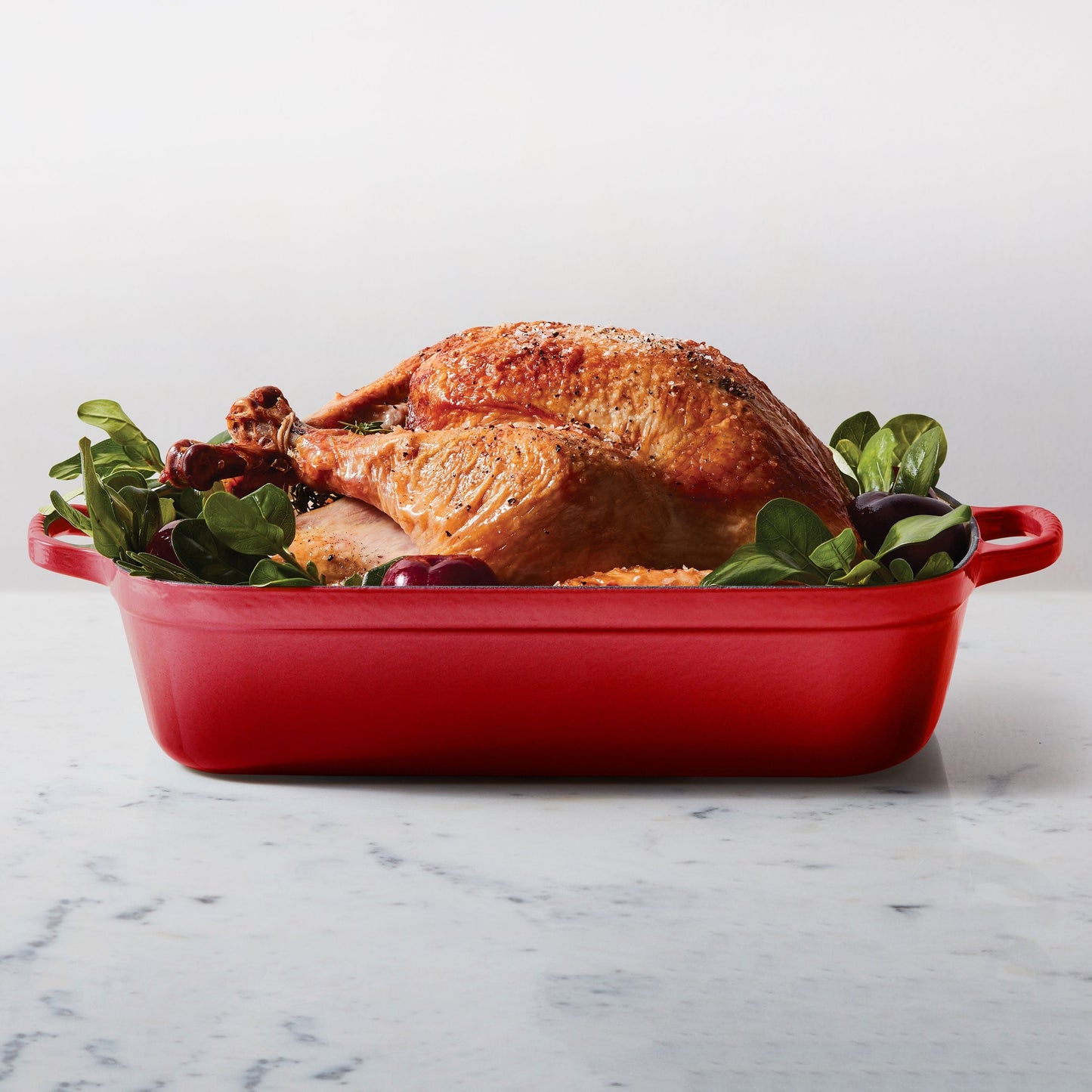 Le Creuset Signature Cast Iron Cerise Roasting Pan, 12.75x9.75"