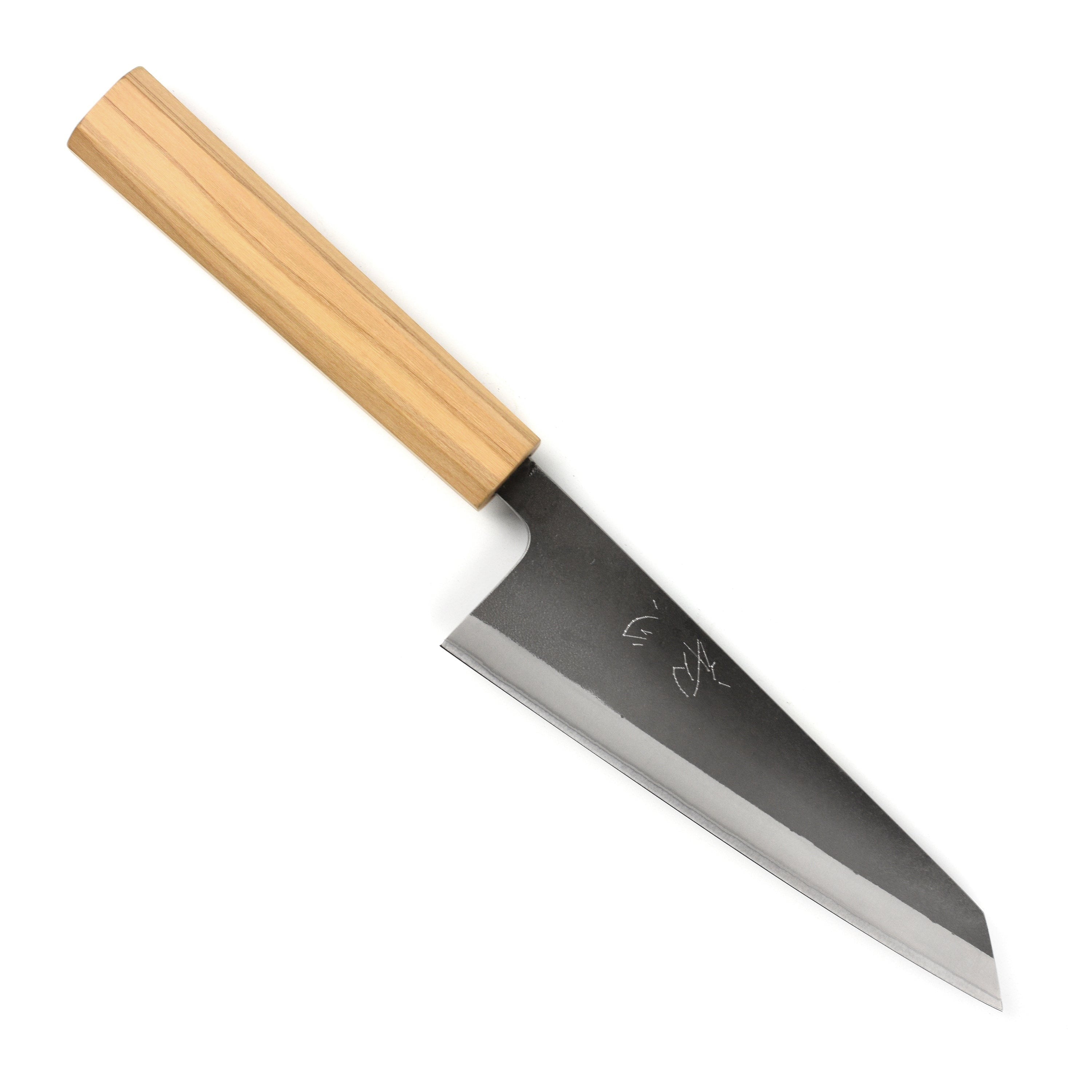 Yoshikane Shirogami #2 Kurouchi Stainless Clad 5.9" Honesuki, Olivewood