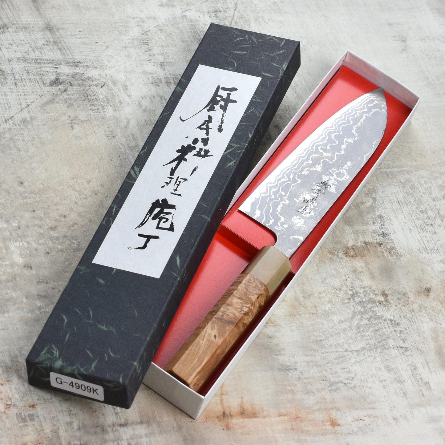Shiro Kamo Shirogami #2 Damascus 6.5" Santoku