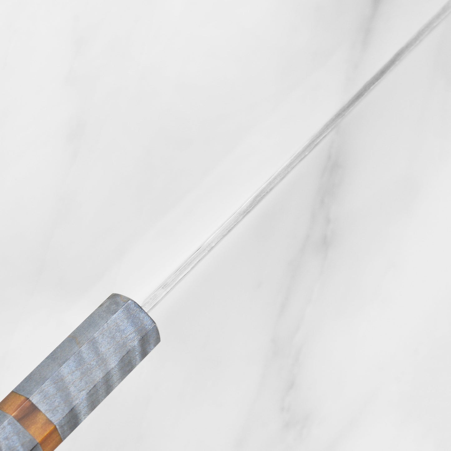 Takayuki Tsuchime Damascus 6.7" Nakiri, Blue Stabilized Handle