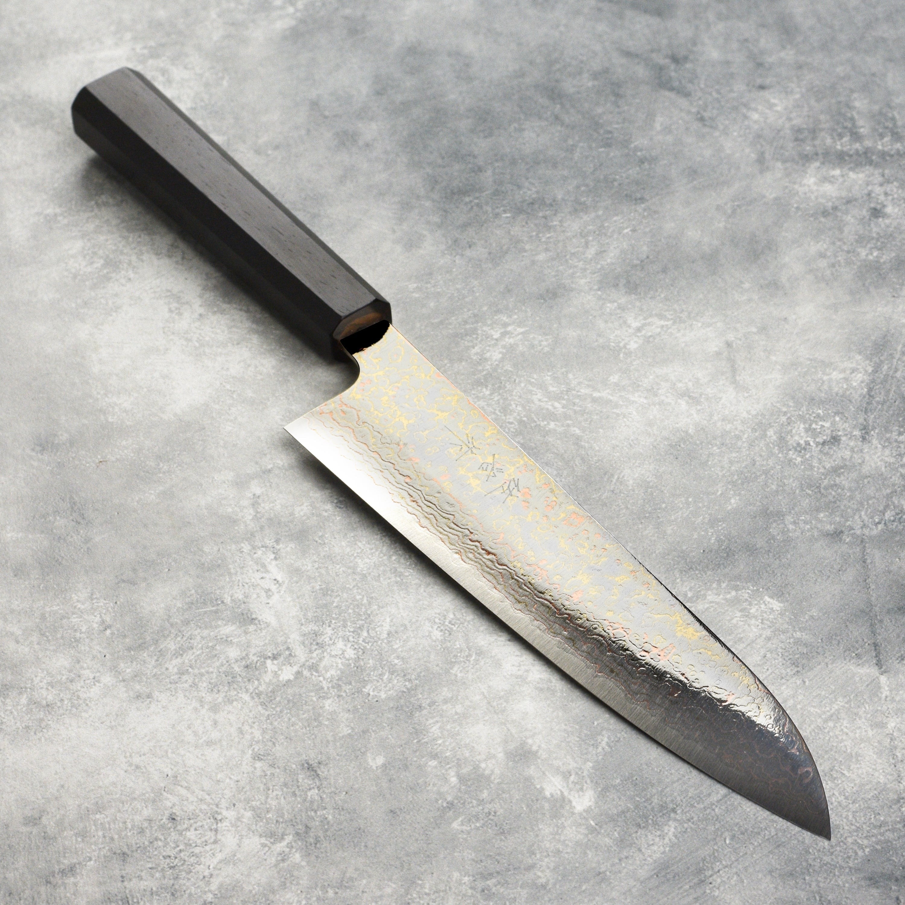 Saji Rainbow Damascus 8.25" Gyuto, Ebony