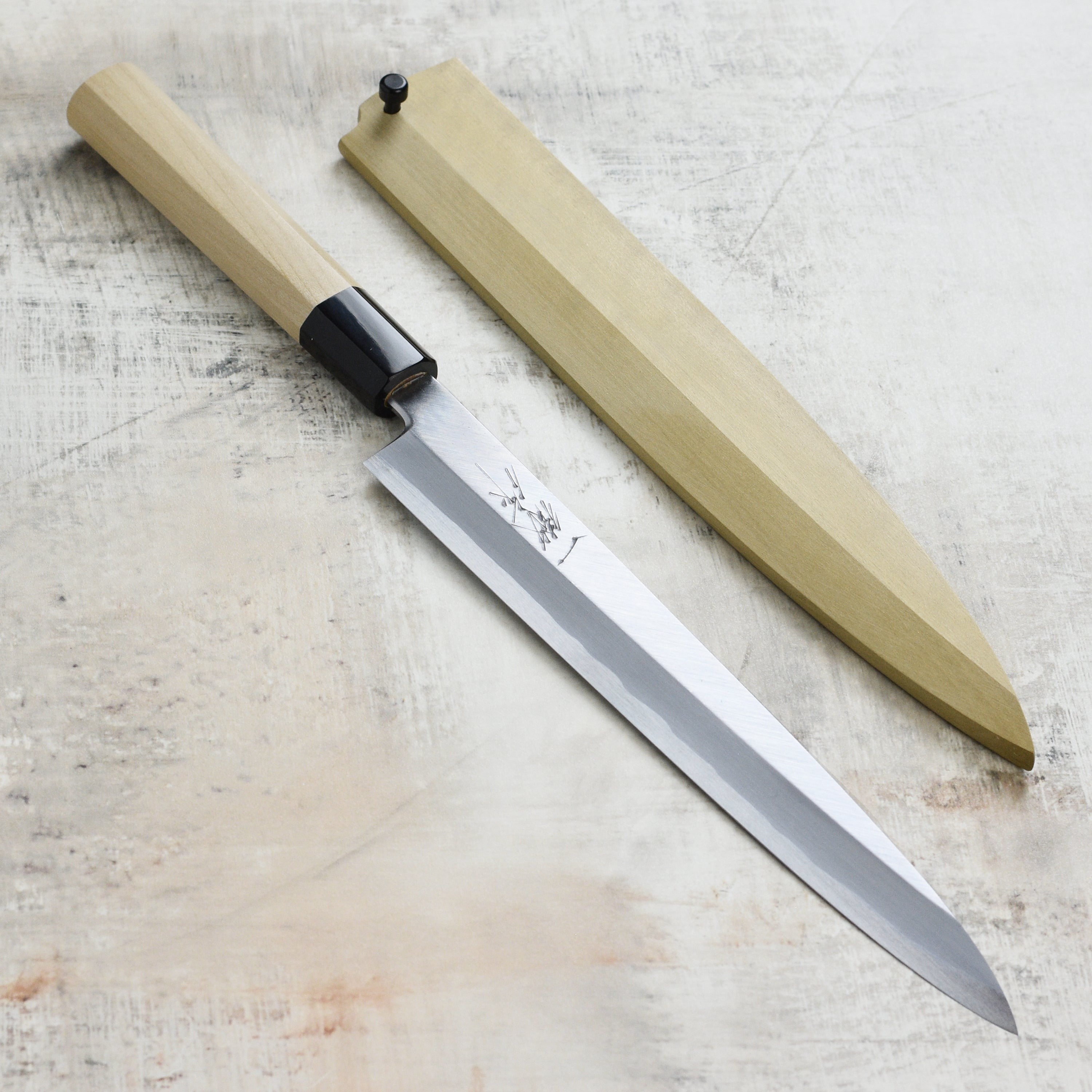 Ittetsu x Nakagawa Shirogami #2 Single-Bevel 9.4" Yanagiba with Saya