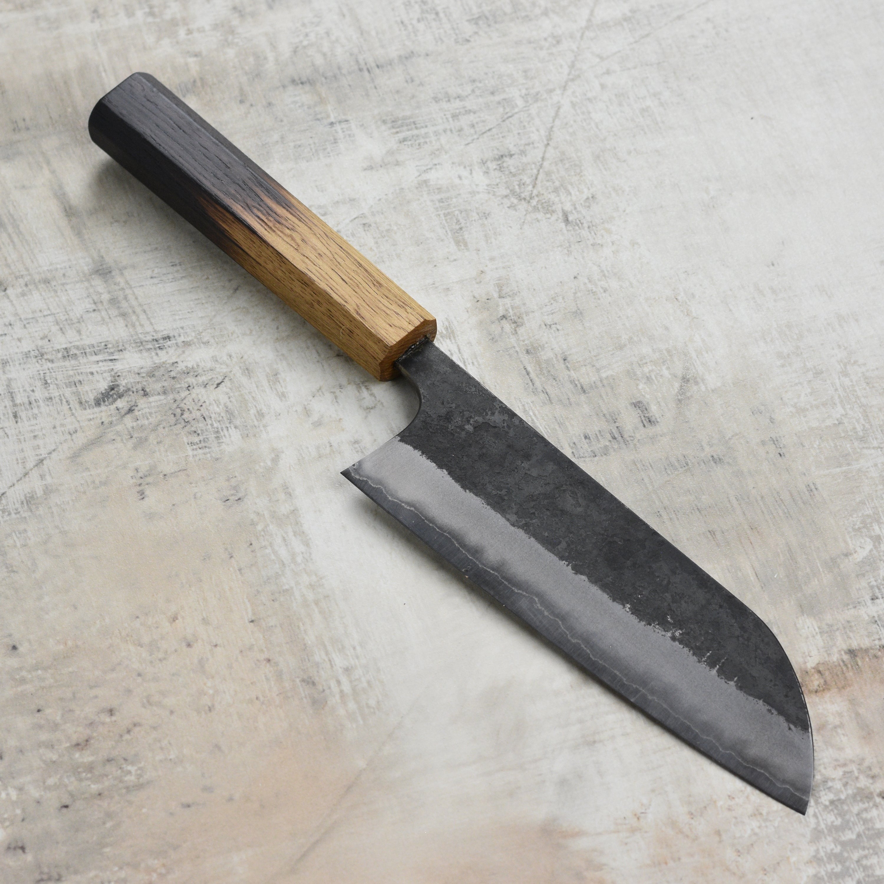 Matsubara Shirogami #1 Kurouchi Stainless Clad 6.5" Santoku