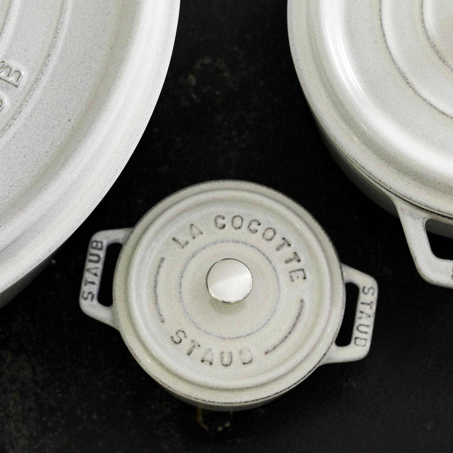 Staub 0.25-quart White Truffle Mini Round Dutch Oven