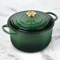 Le Creuset Signature Cast Iron 6.5-quart Artichaut Round Deep Oven with Light Gold Crucible Knob