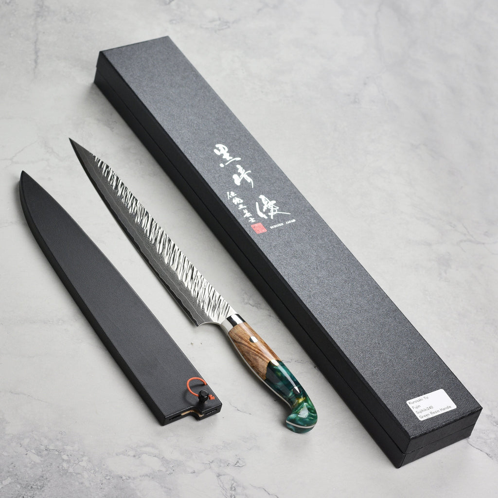Kurosaki Fujin Forged SG2 Damascus 9.4" Sujihiki with Saya