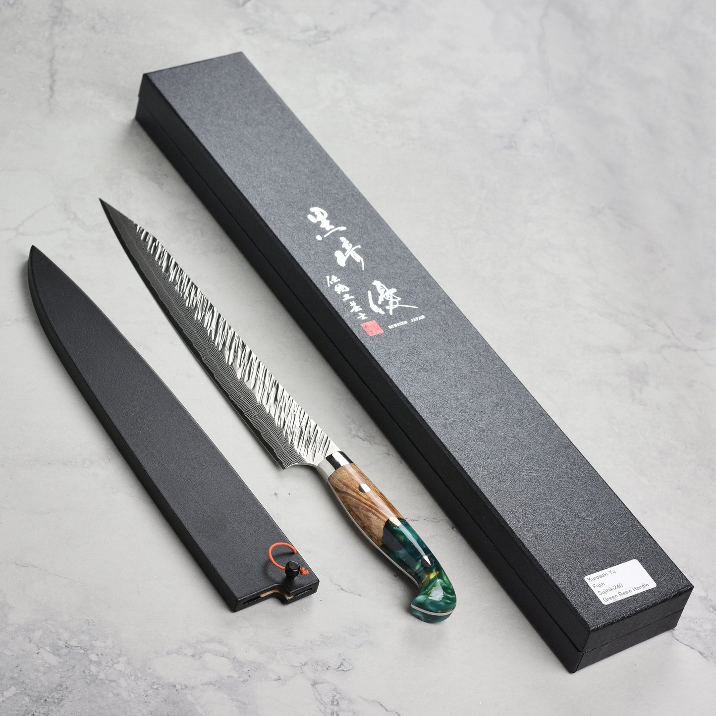 Kurosaki Fujin Forged SG2 Damascus 9.4" Sujihiki with Saya