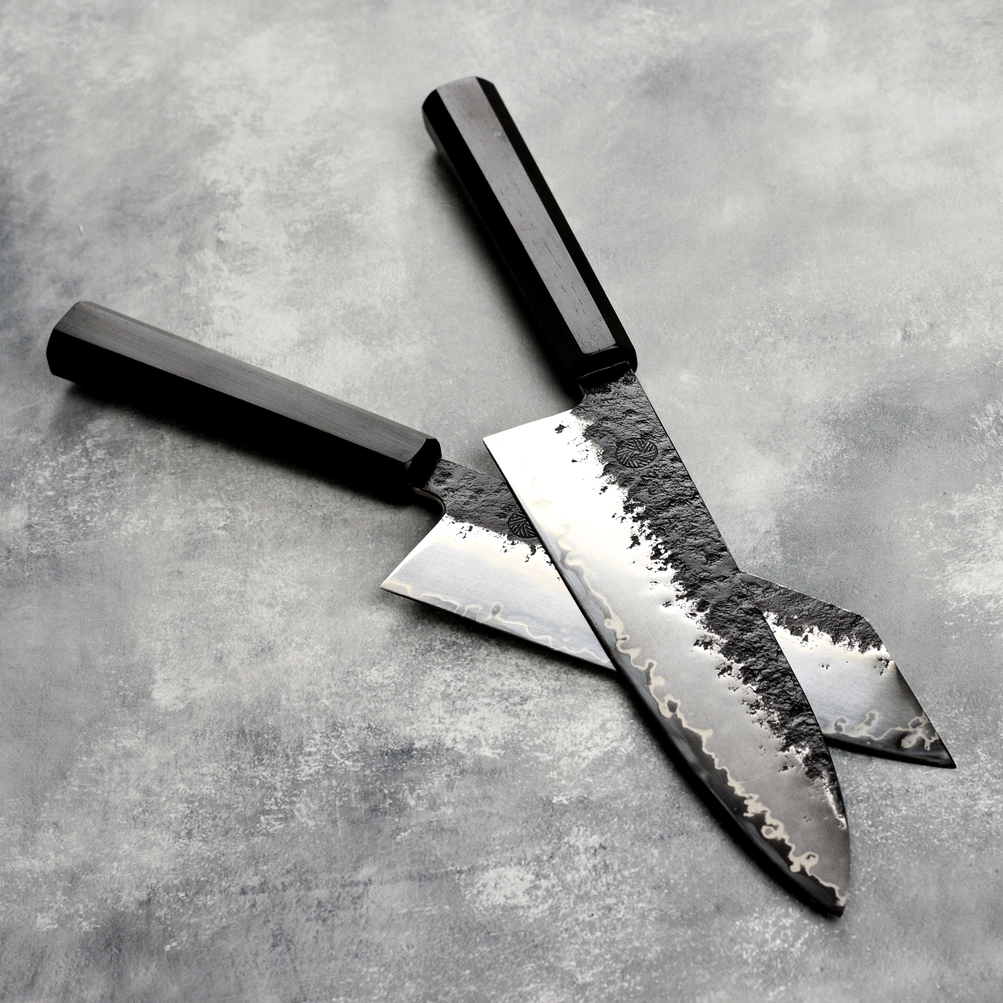 Zuma Black Forged Bunka & Chef's Knife Set with Sheaths