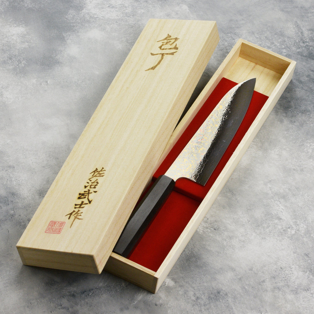 Saji Rainbow Damascus 8.25" Gyuto, Ebony