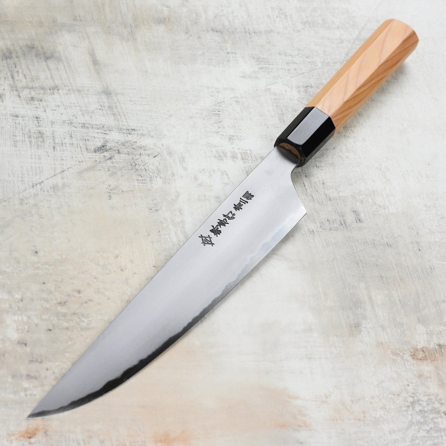 Takayuki x Itsuo Doi Homura Aogami #2 9.4" Sujihiki with Saya