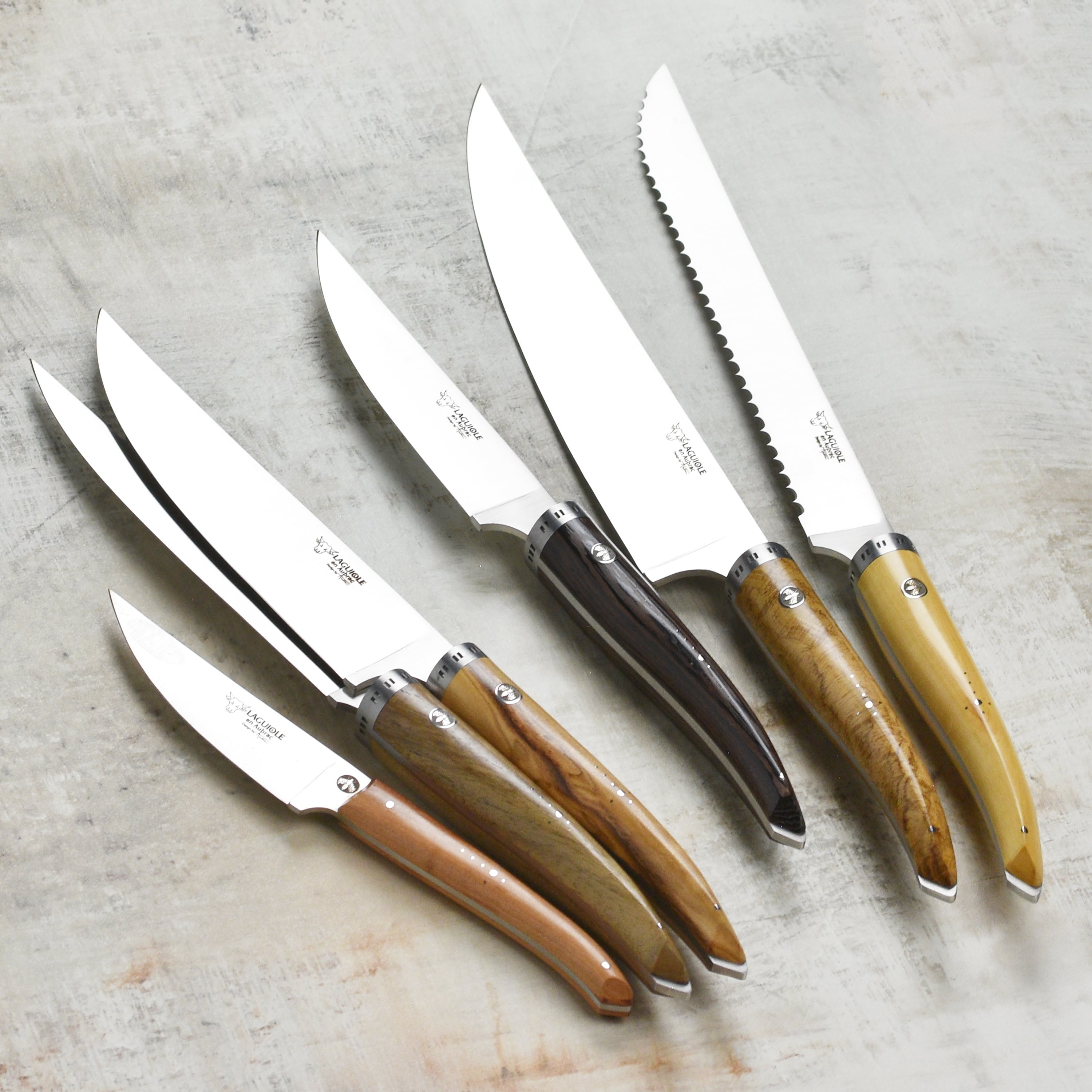 Laguiole en Aubrac 7 Piece Magnetic Knife Block Set