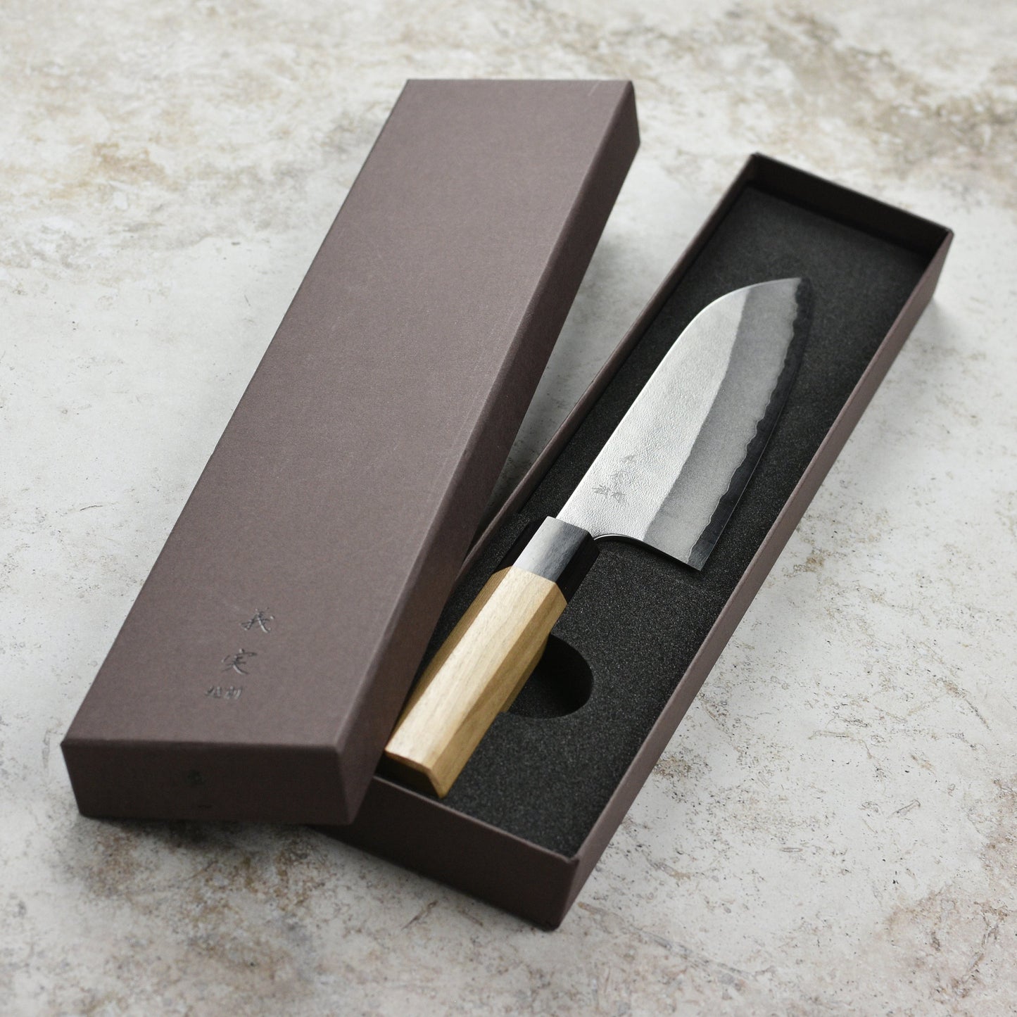 Yoshimi Kato Aogami Super Nashiji Stainless Clad 6.7" Santoku