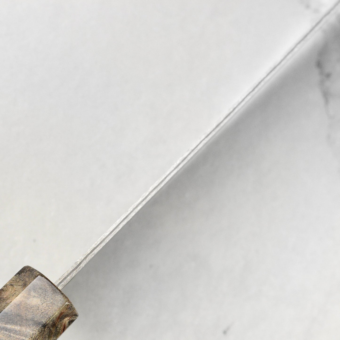 Saji SG2 Black Damascus 7" Santoku, Stabilized Birch