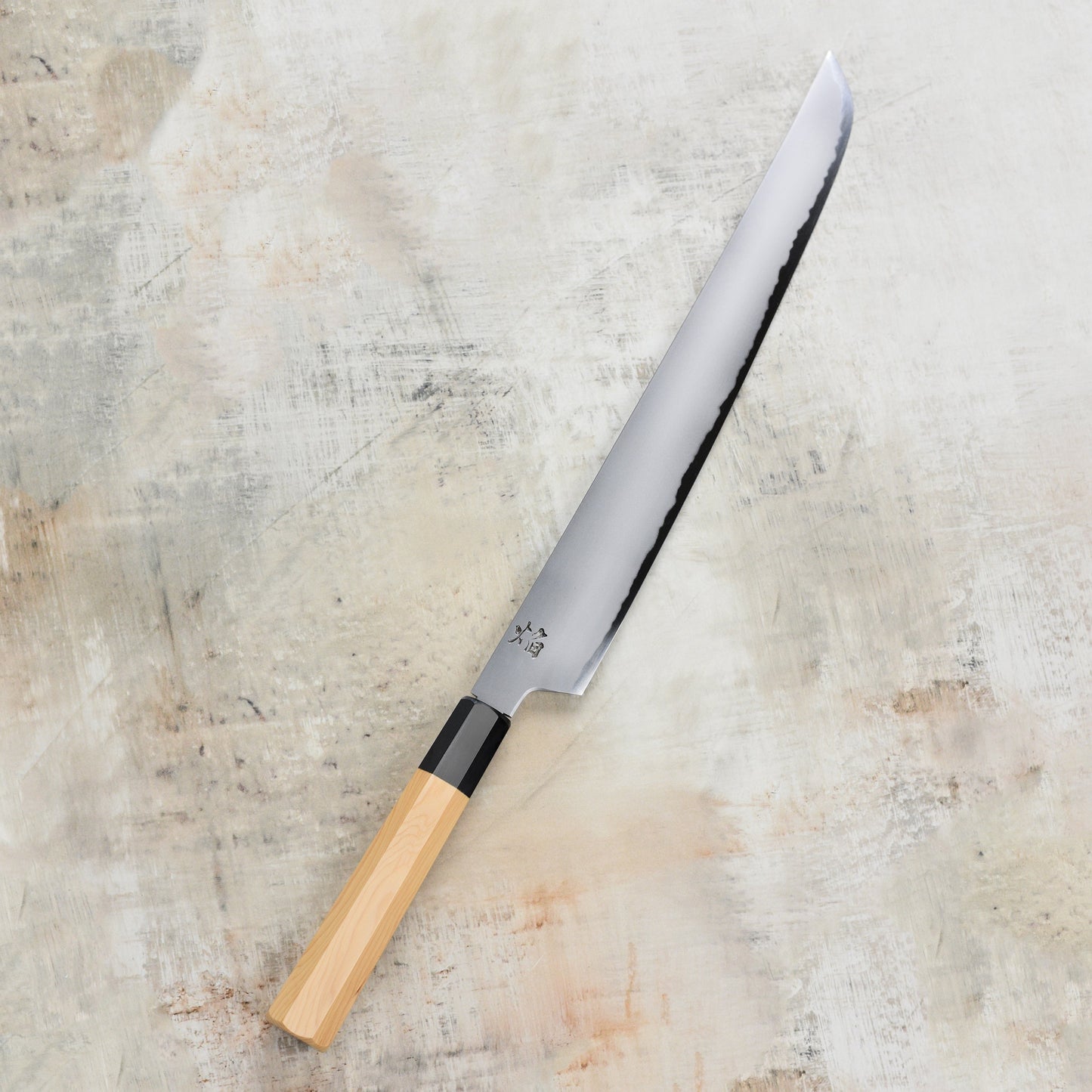Takayuki x Itsuo Doi Homura Aogami #2 11.8" Sakimaru Sujihiki with Saya