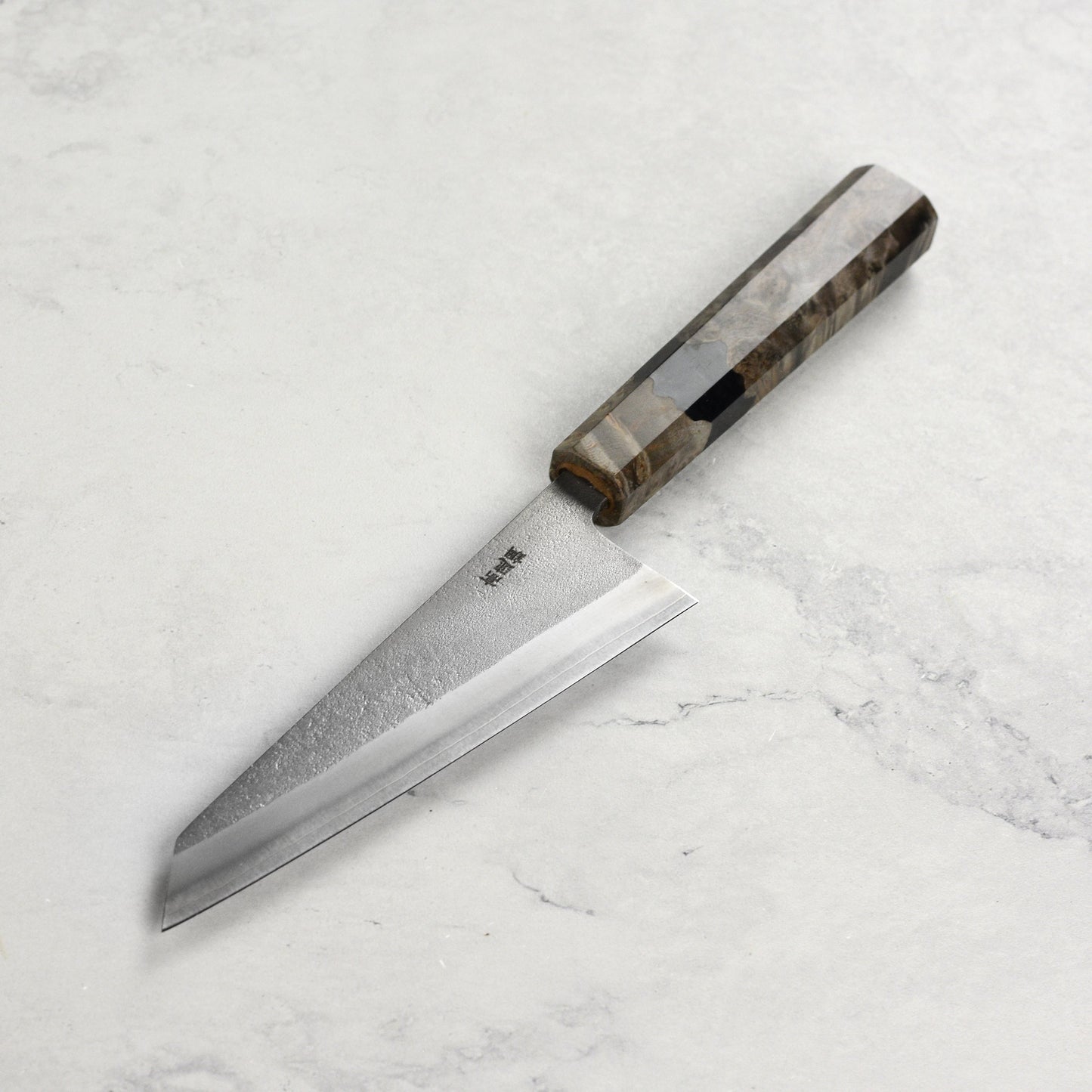 Yoshikane SKD Nashiji Stainless Clad 5.9" Honesuki, Stabilized Birch