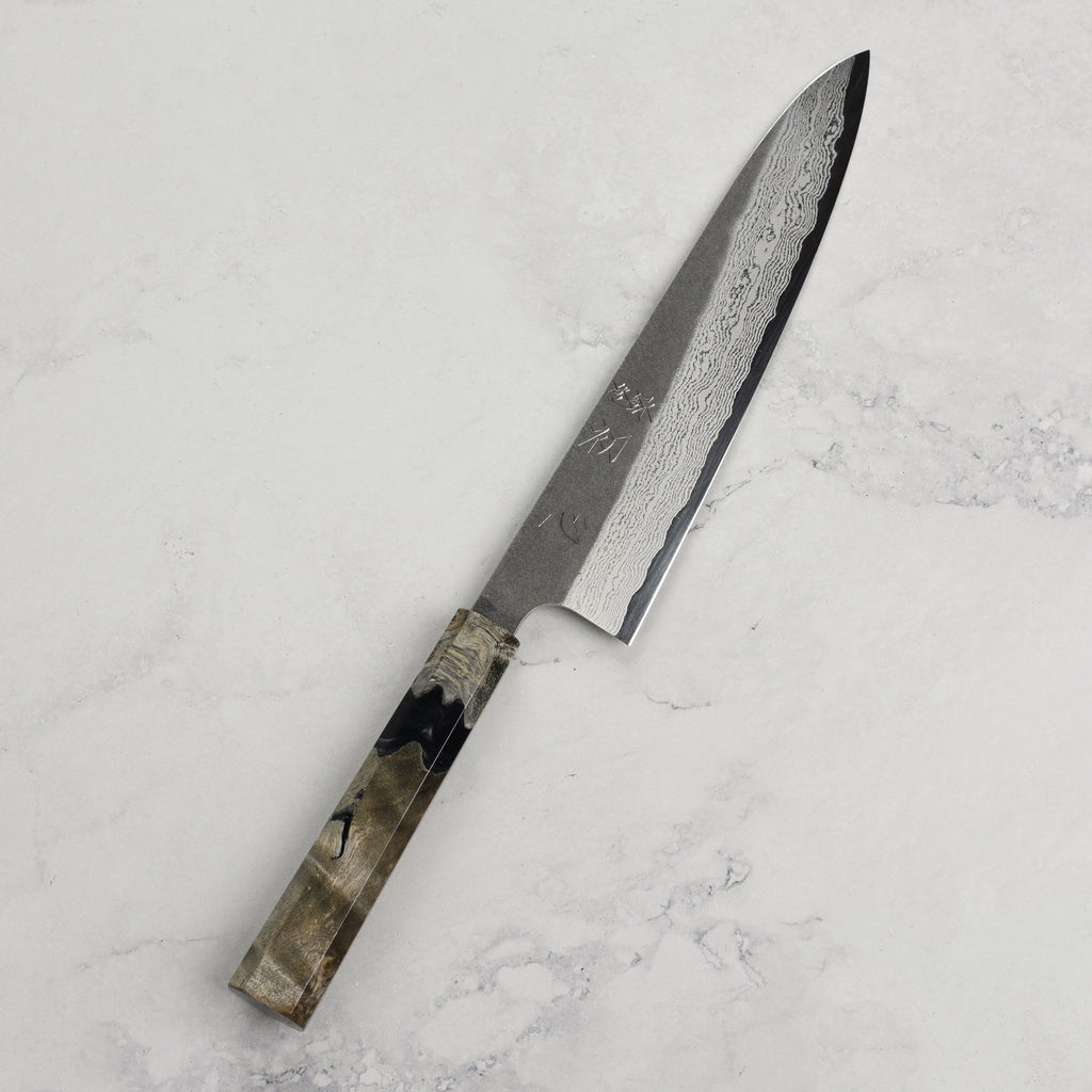 Hatsukokoro Atelier Kurouchi Damascus 8.25" Gyuto