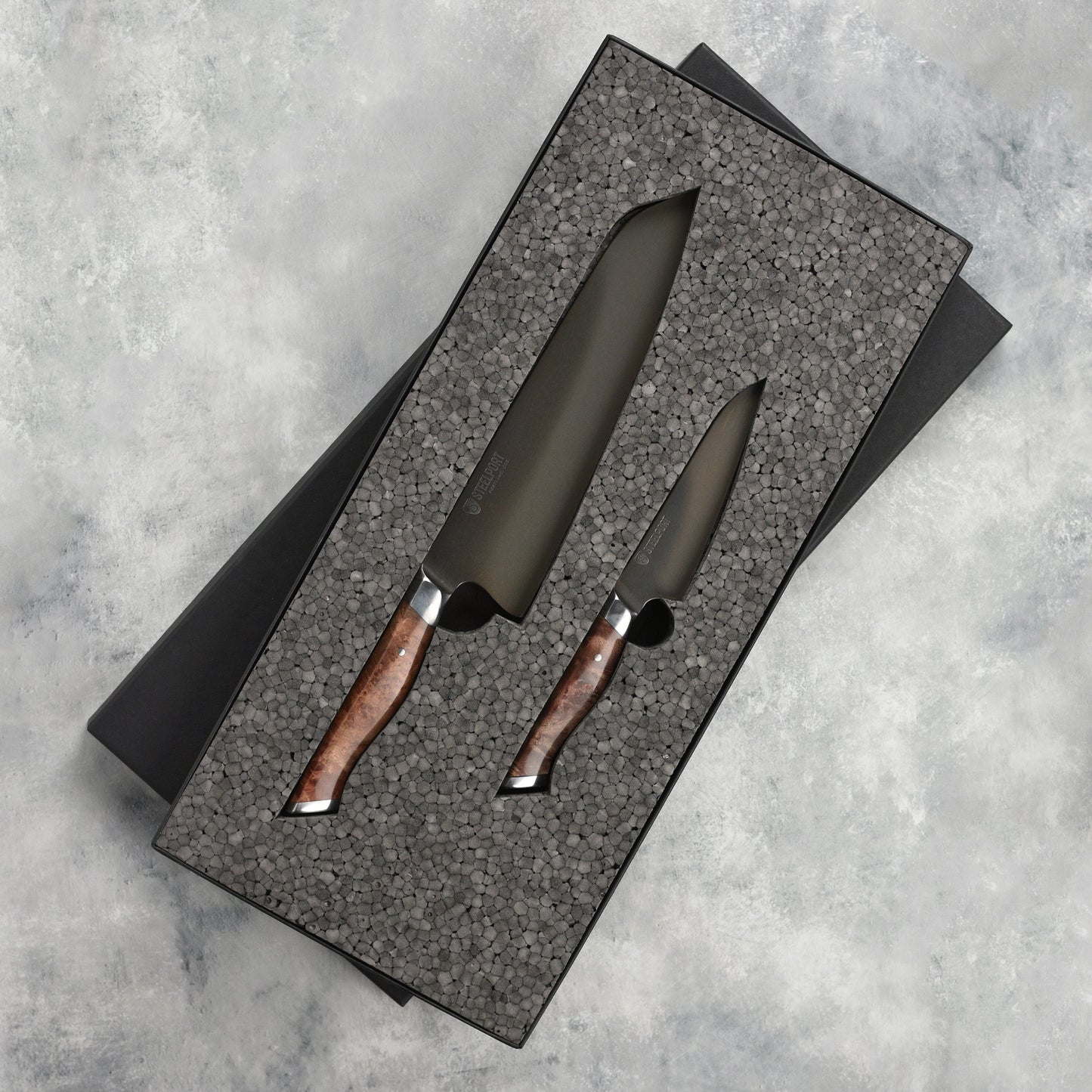 Steelport Carbon Steel 2 Piece Starter Knife Set with Oregon Maple Magnetic Sheaths