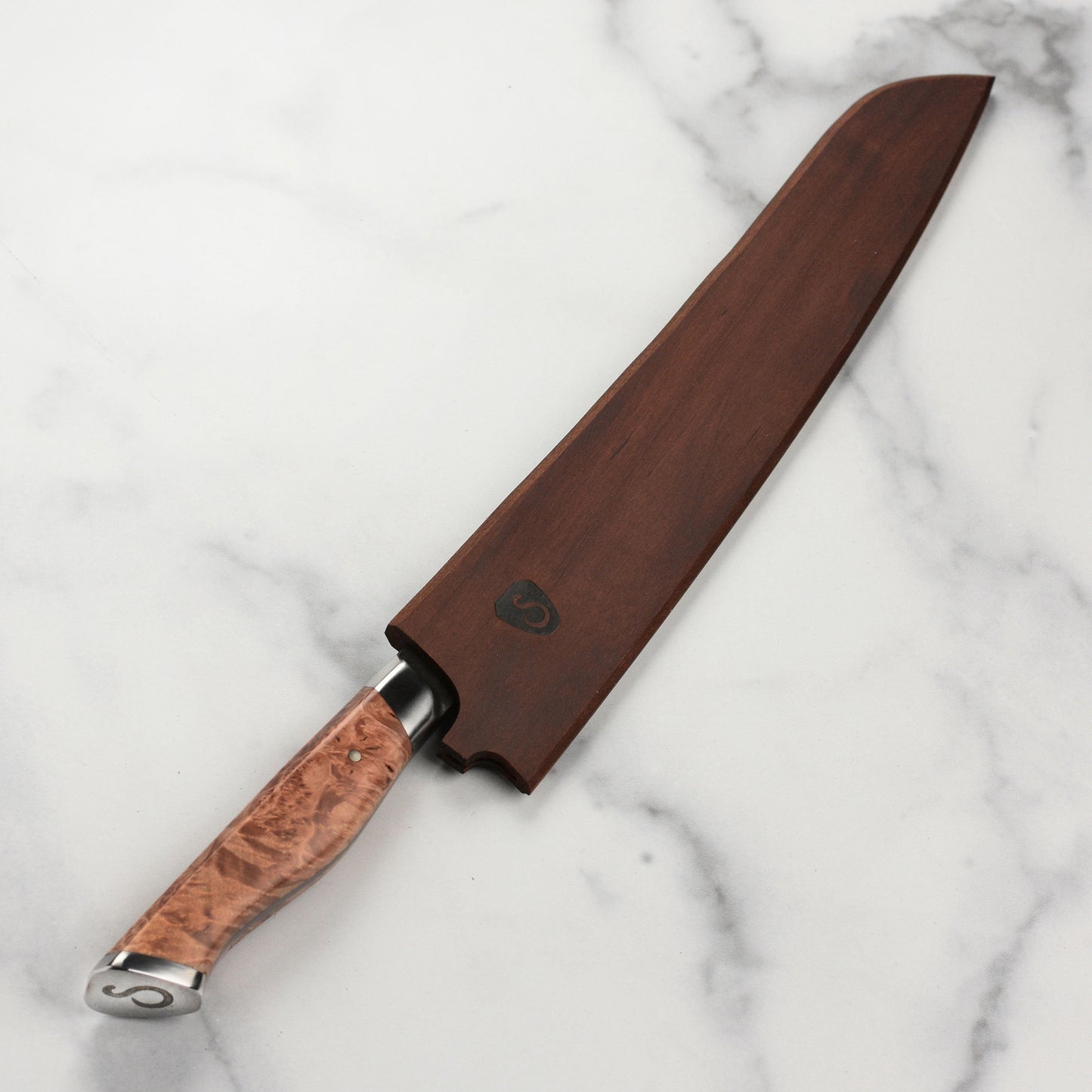Steelport Carbon Steel 10" Slicing Knife with Oregon Maple Magnetic Sheath