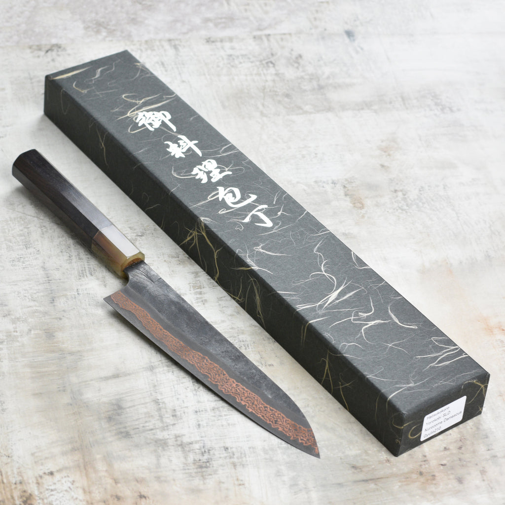 Hatsukokoro Yorokobi SLD Kurouchi Copper Damascus 8.25" Gyuto