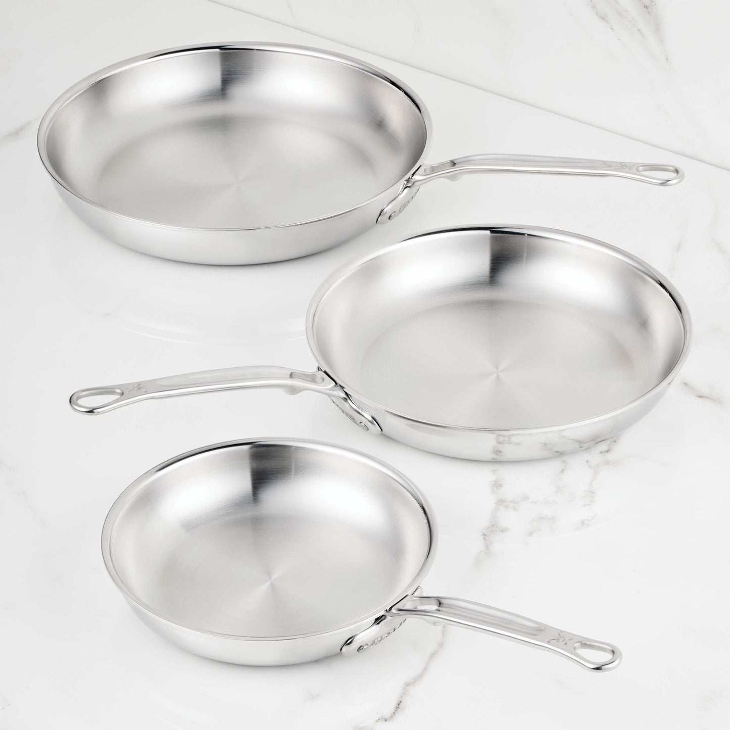 Hestan ProBond Luxe 3 Piece Stainless Steel Skillet Set