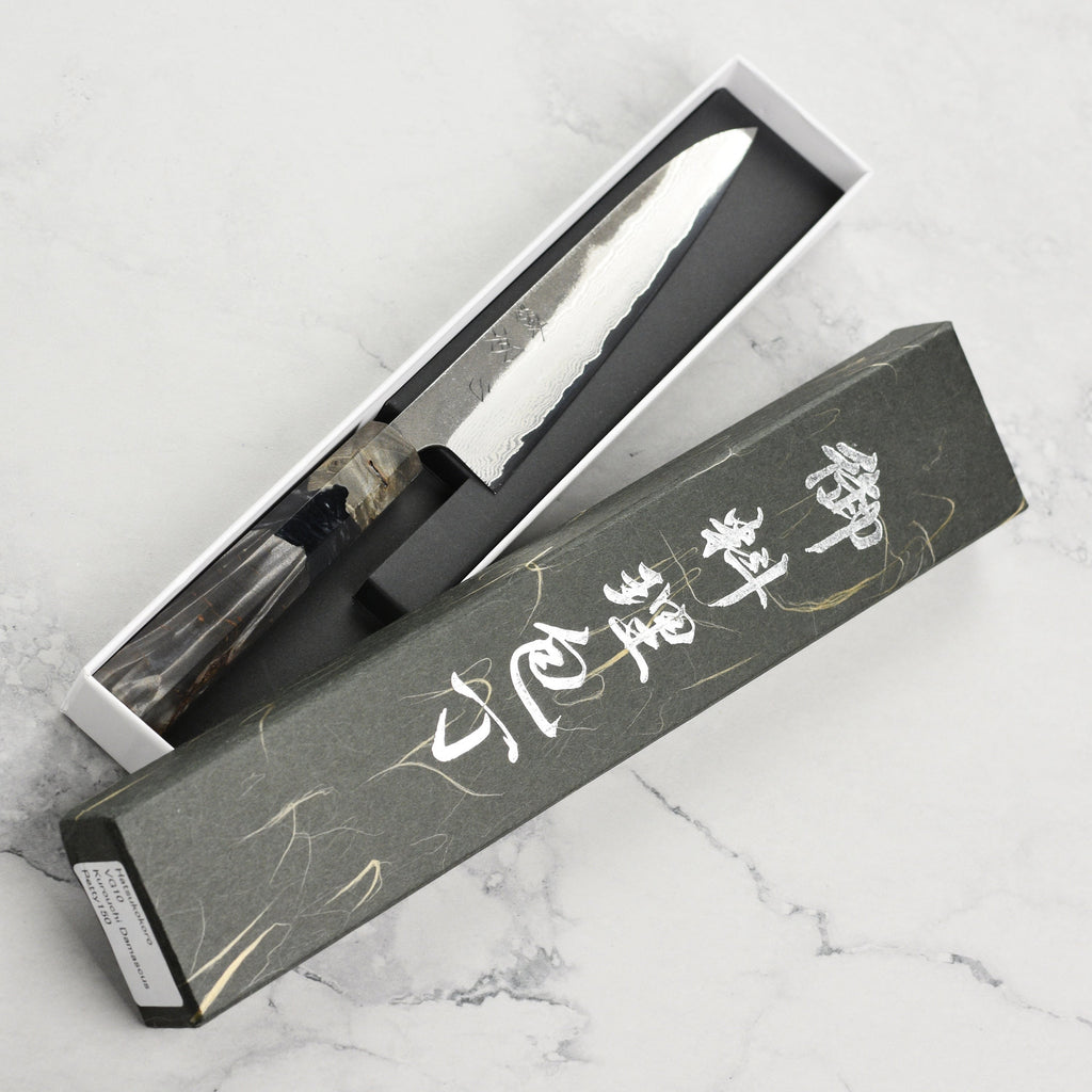 Hatsukokoro Atelier Kurouchi Damascus 5.9" Petty