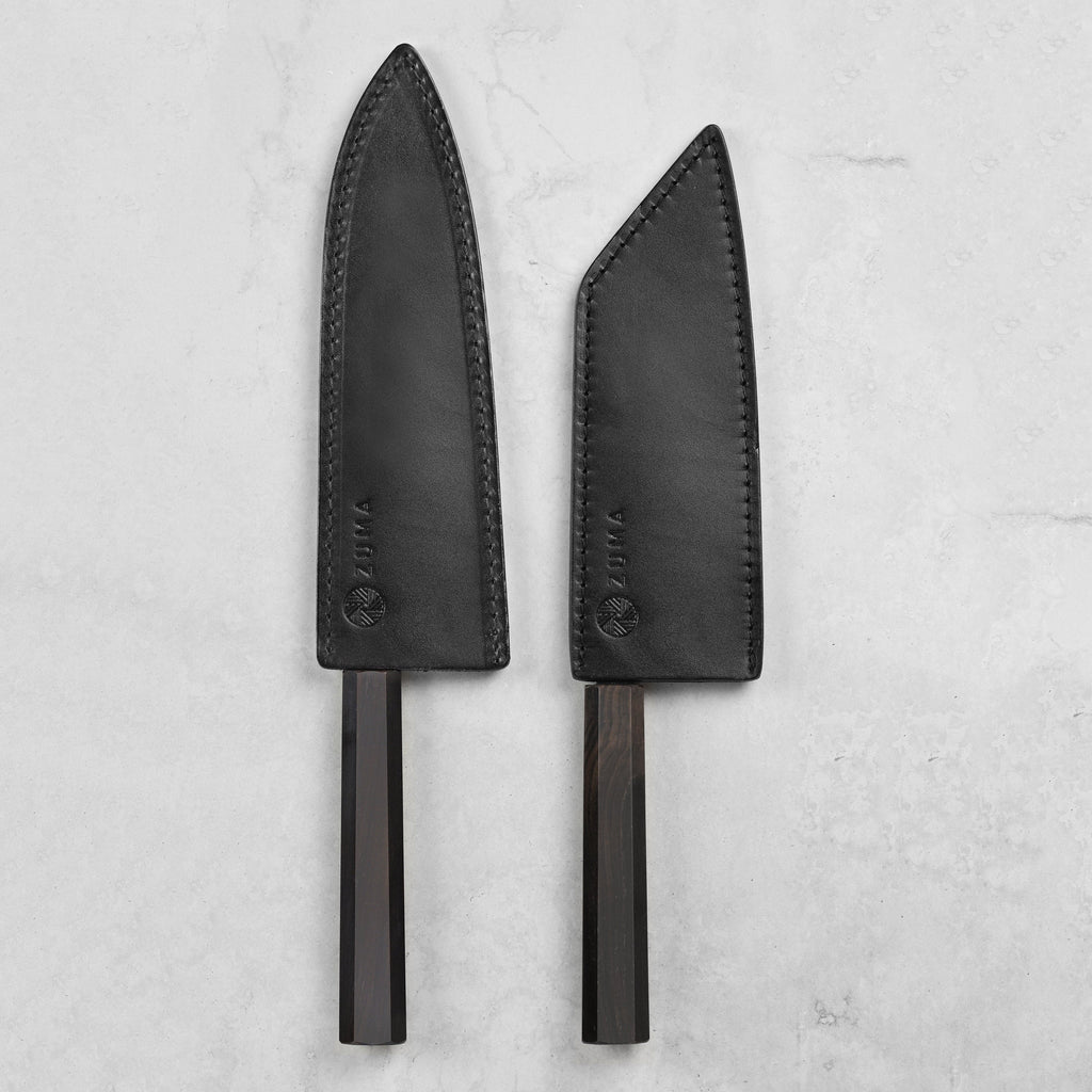 Zuma Black Forged Bunka & Chef's Knife Set with Sheaths