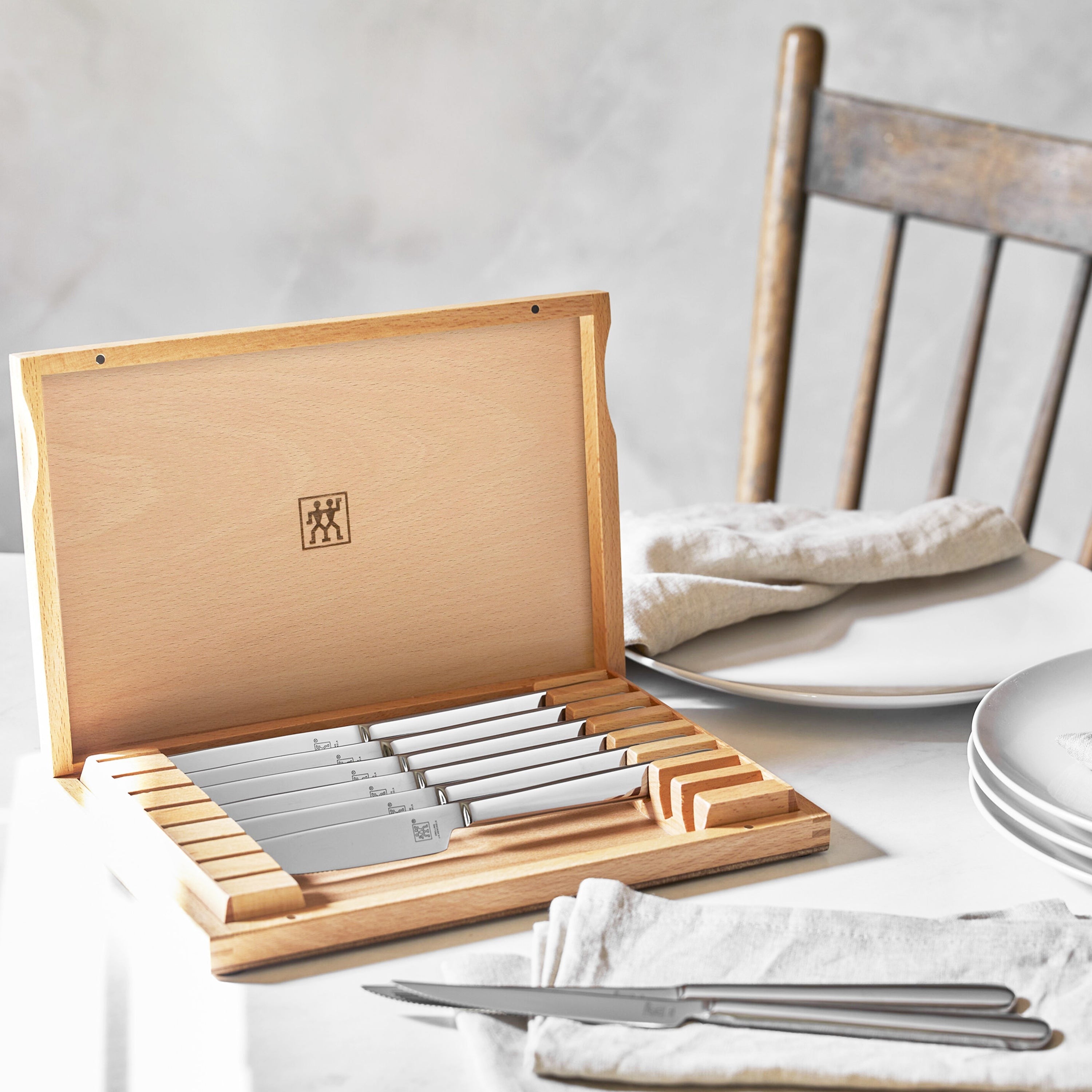Zwilling 8 Piece Contemporary Stainless Steel Steak Knife Set with Case