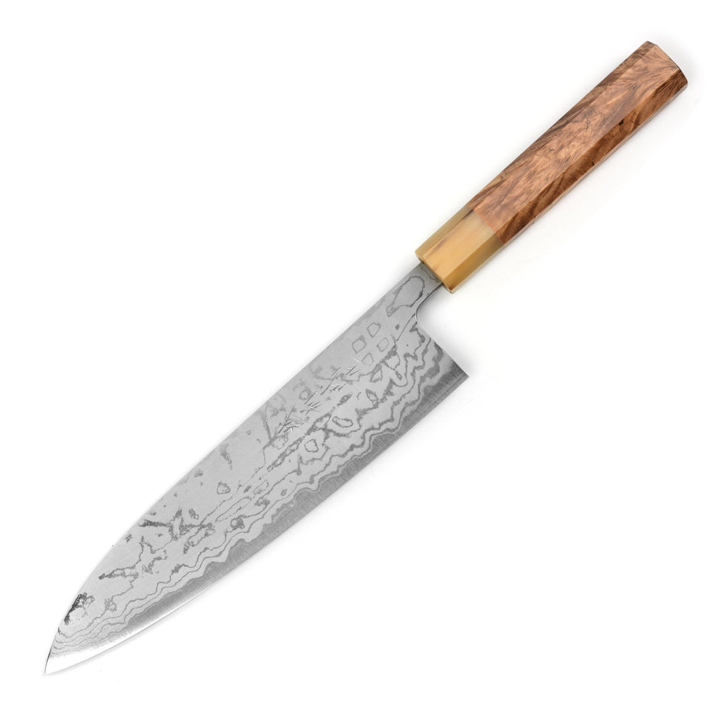 Shiro Kamo Shirogami #2 Damascus 8.25" Gyuto