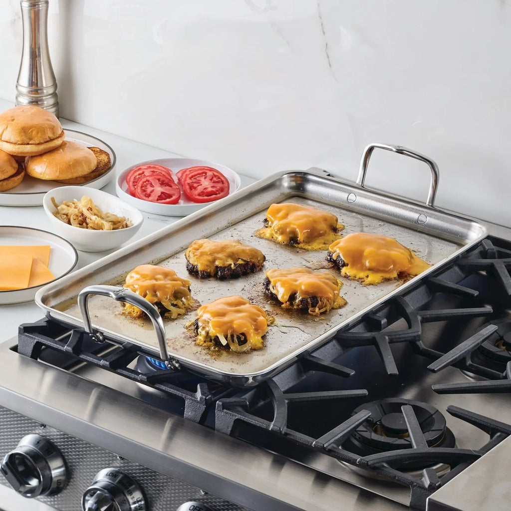 Hestan Tri-Ply Double Burner Griddle, 21" x 13"