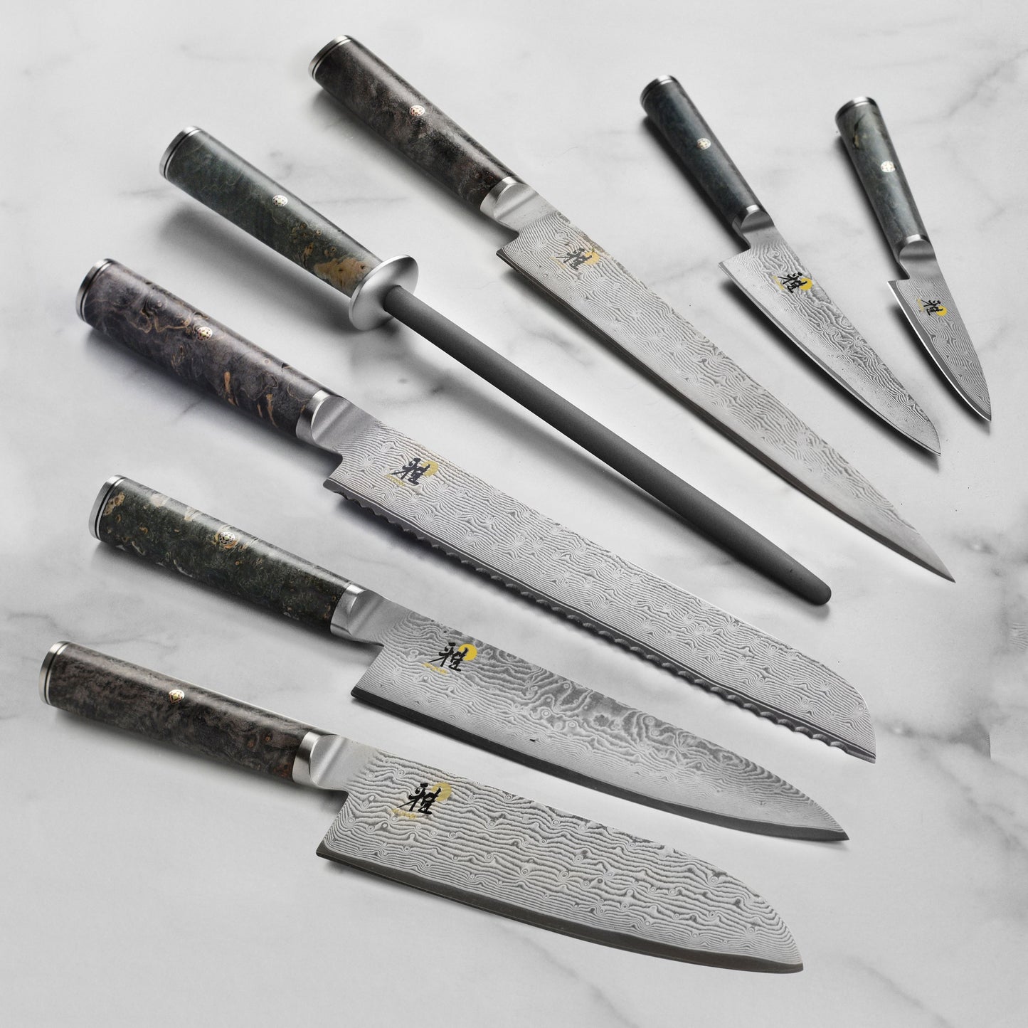 Miyabi Black 8 Piece Magnetic Easel Knife Set